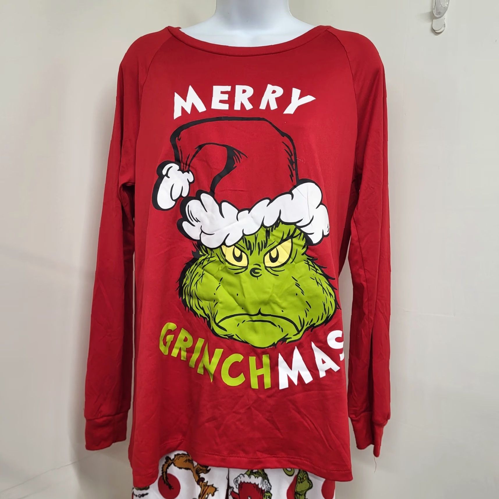 Vintage THE GRINCH DR.SEUSS Pajamas Women's Sz S Red/green Christmas 2 Piece Set Pajama Set Shirt? No. Size ONE SIZE - 3 Thumbnail