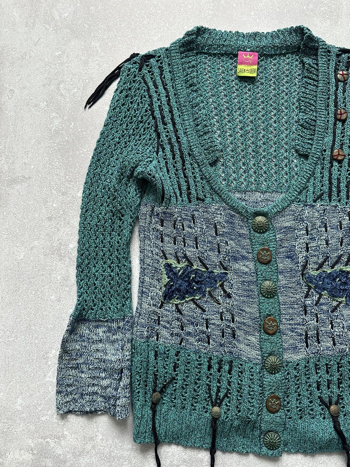 Designer Save the Queen sweater cardigan made in Italy size L Size L / US 10 / IT 46 - 3 Thumbnail