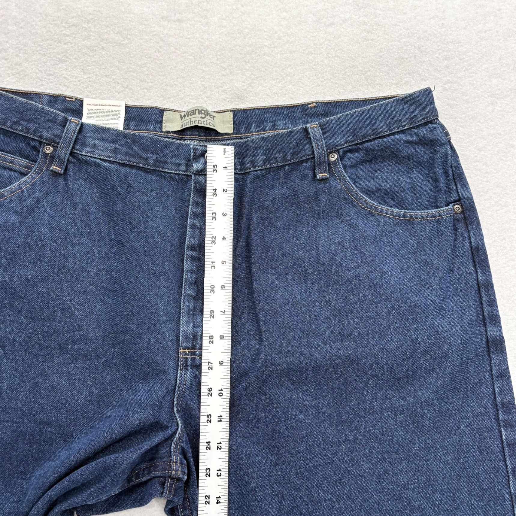 Wrangler Wrangler Jeans Mens 42x30 Blue Medium Wash Straight Denim 5-Pocket Wrangler Authentics Jeans Classic Blue Mens 42x30 Regular Straight Denim Jeans Size US 42 / EU 58 - 6 Thumbnail
