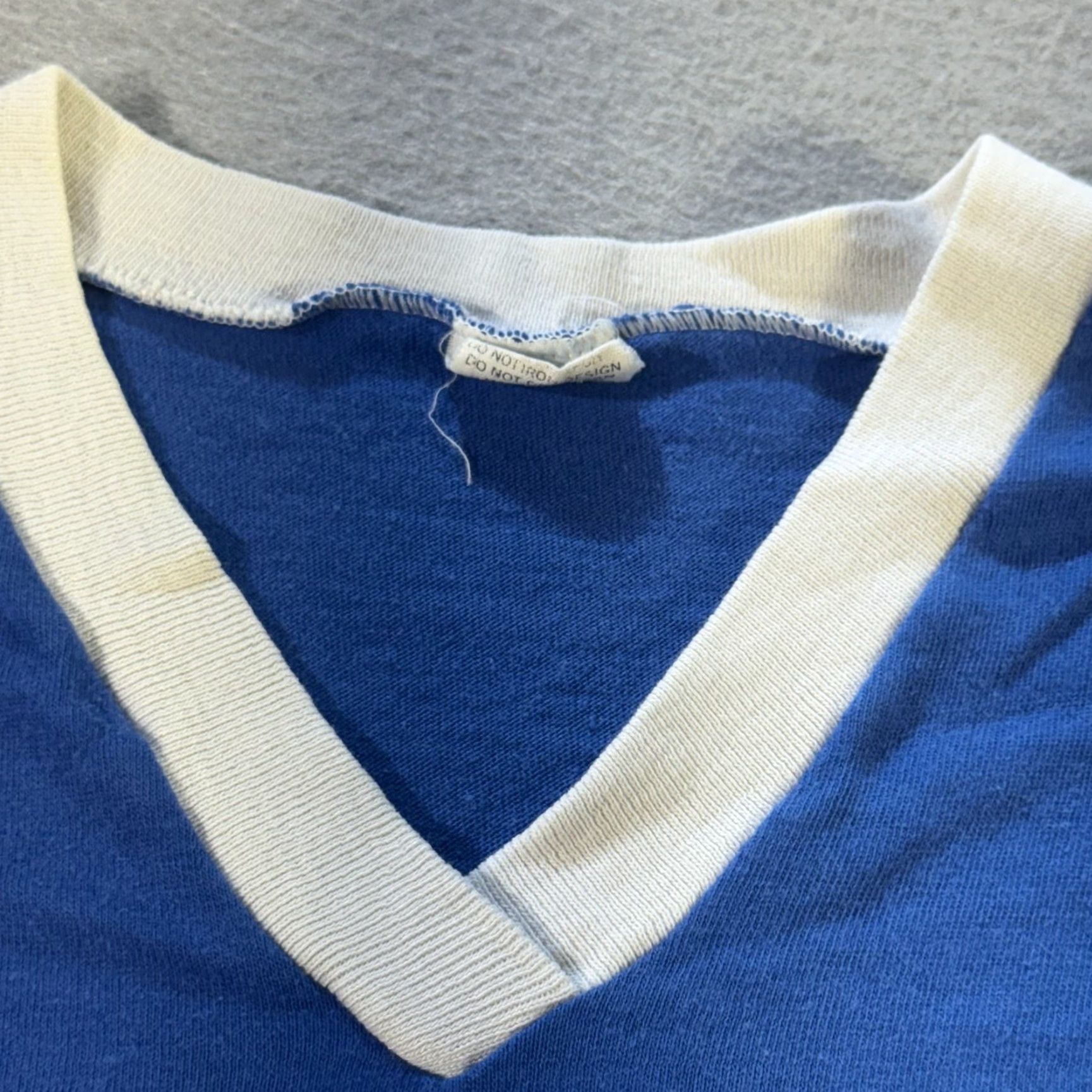 Velva Sheen VINTAGE Illinois College Shirt Mens Large Blue White Velva Sheen Ringer 80s Tee Size US L / EU 52-54 / 3 - 6 Thumbnail