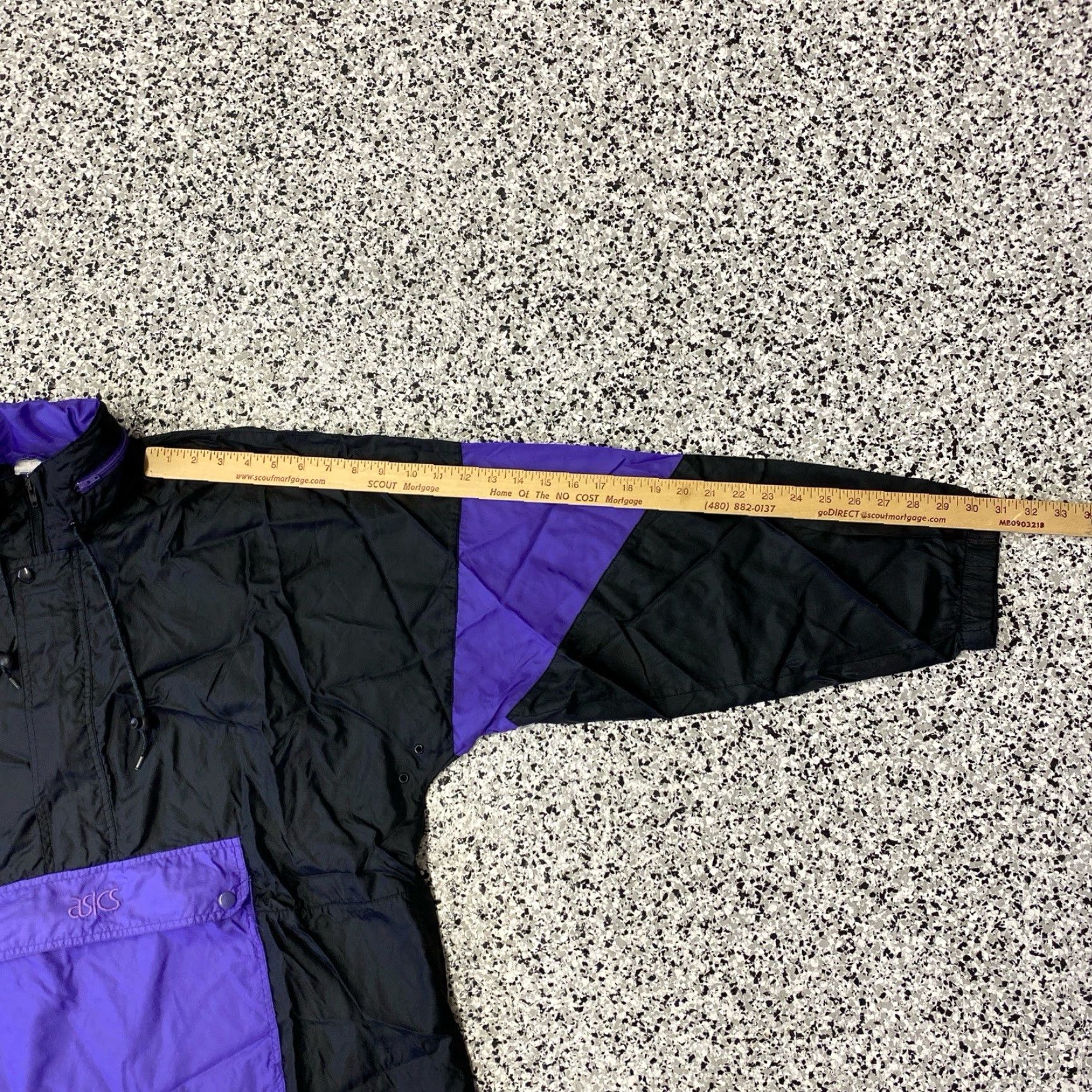 Asics ASICS Windbreaker Jacket Color Block Purple LightWEIGHT Mens L/XL Retro 80s 90s VTG Dad Zip Short Nylon Softshell Logo Zipper Size US XL / EU 56 / 4 - 4 Thumbnail