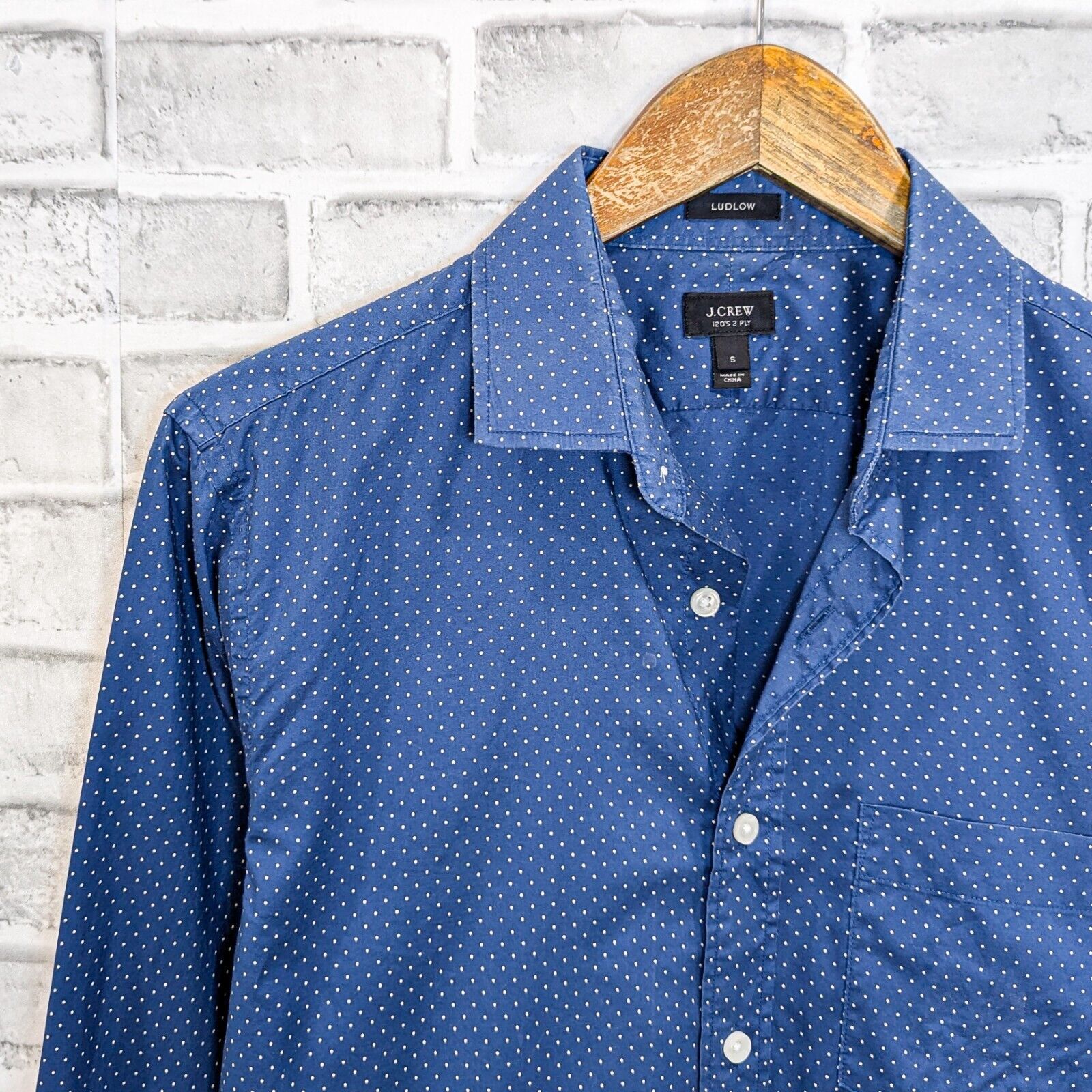 J.Crew J. Crew Ludlow Men's Button up Shirt Blue w Mini Polka dot Size US S / EU 44-46 / 1 - 5 Thumbnail