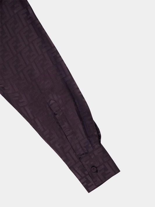 Fendi o1loc1c0126 Ff Silk Shirt in Purple Size M / US 6-8 / IT 42-44 - 4 Thumbnail