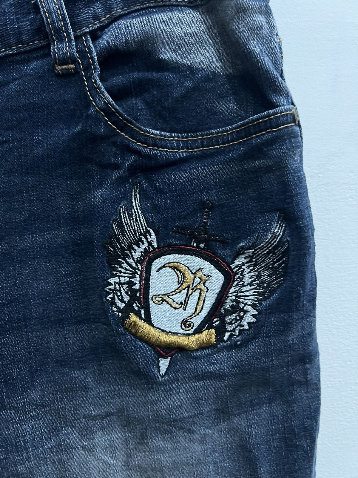 Japanese Brand 90’s RED PEPPER RARE BIG LOGO Y2K JEANS SKULL LOGO Size US 32 / EU 48 - 5 Thumbnail