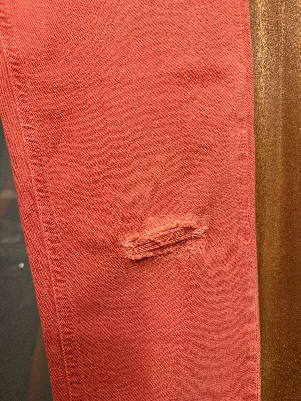 Anthropologie Anthropologie Pilcro Straight Red Orange Distressed Jeans 2 Size 27" / US 4 / IT 40 - 6 Thumbnail