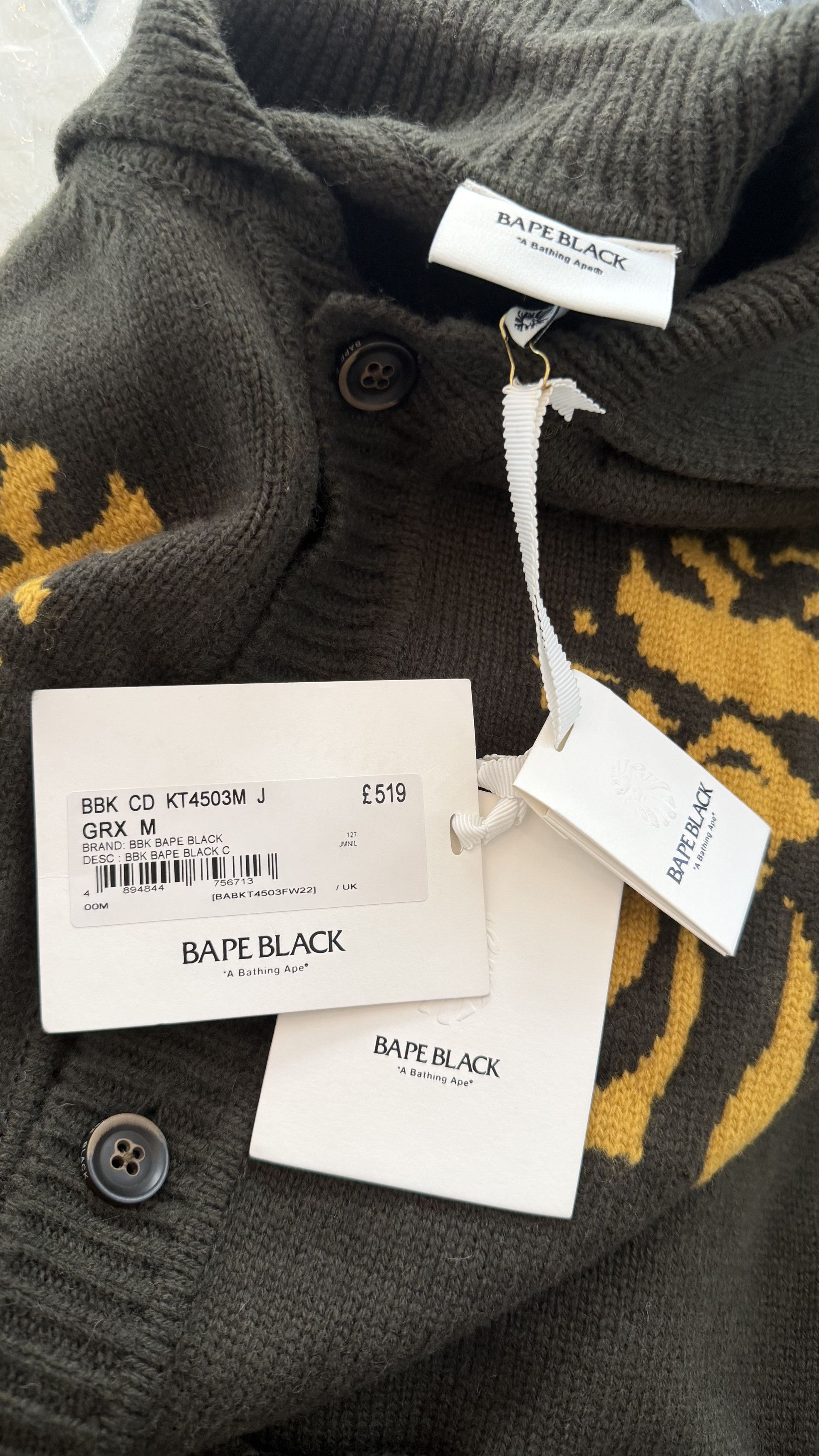Bape BAPE BLACK Logo Cardigan Sweater - Green Size US M / EU 48-50 / 2 - 5 Thumbnail