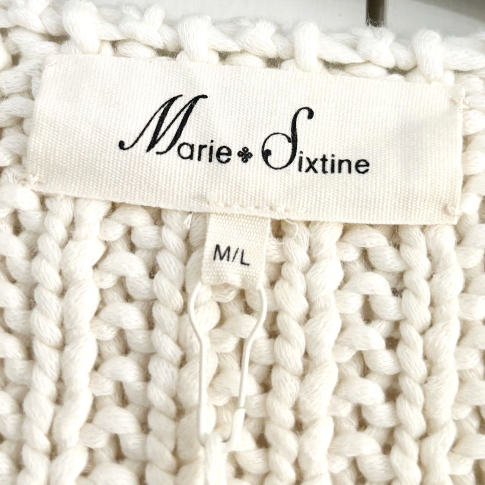 Roper MARIE SIXTINE Chunky Knit Poncho M/L Womens Size Vanilla Rope Belt - Dallas, BNWT Size ONE SIZE - 5 Thumbnail