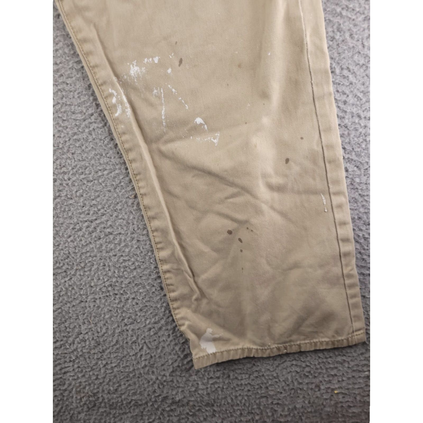 Timberland Timberland Pants Mens 38x30 Relaxed Distressed Chino Khaki Beige Flat Front Size US 38 / EU 54 - 3 Thumbnail