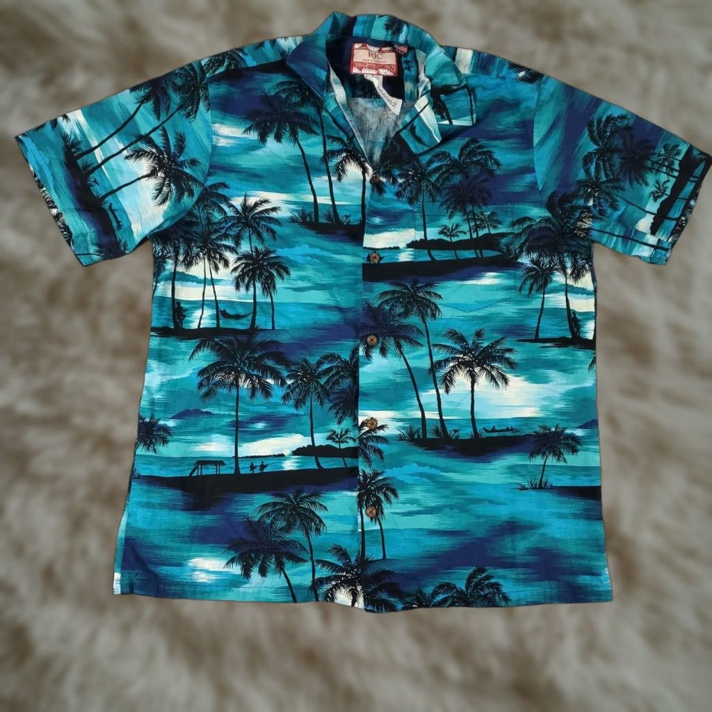 Tommy Bahama Tommy Bahama Shirt Mens Large Blue Floral Hawaiian Button-Up Short Sleeve Size US L / EU 52-54 / 3 - 1 Thumbnail