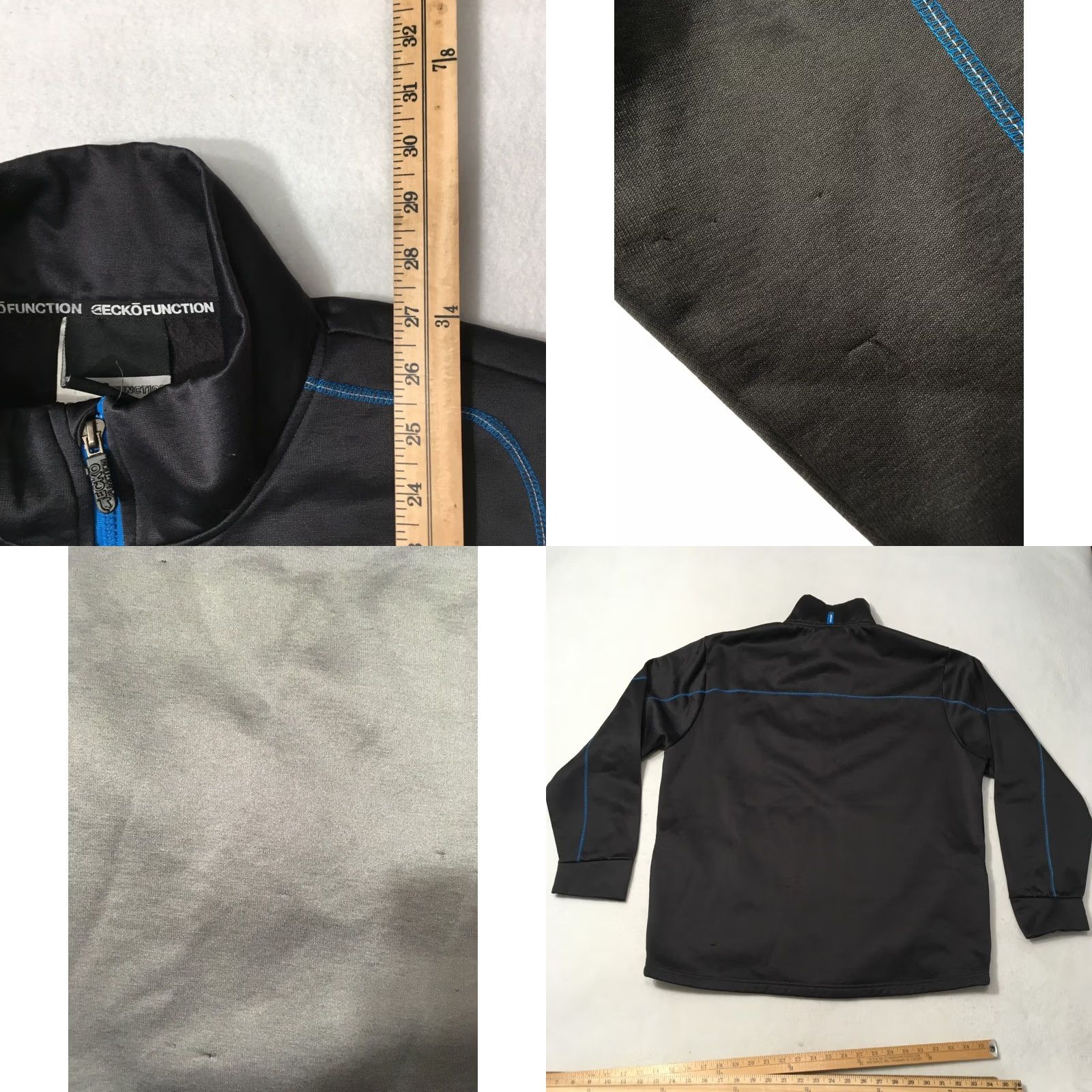 Vintage Ecko FUNCTION LARGE 1/4 Zip Pullover Windbreaker FLEECE LINED NAVY BLUE Size US L / EU 52-54 / 3 - 8 Thumbnail