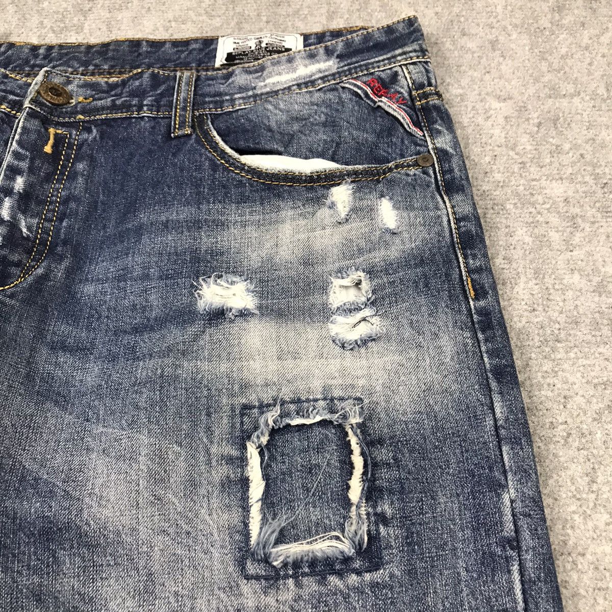 Japanese Brand × Replay RAPLAY DISTRESSED FADED DENIM PANTS Size US 36 / EU 52 - 6 Thumbnail