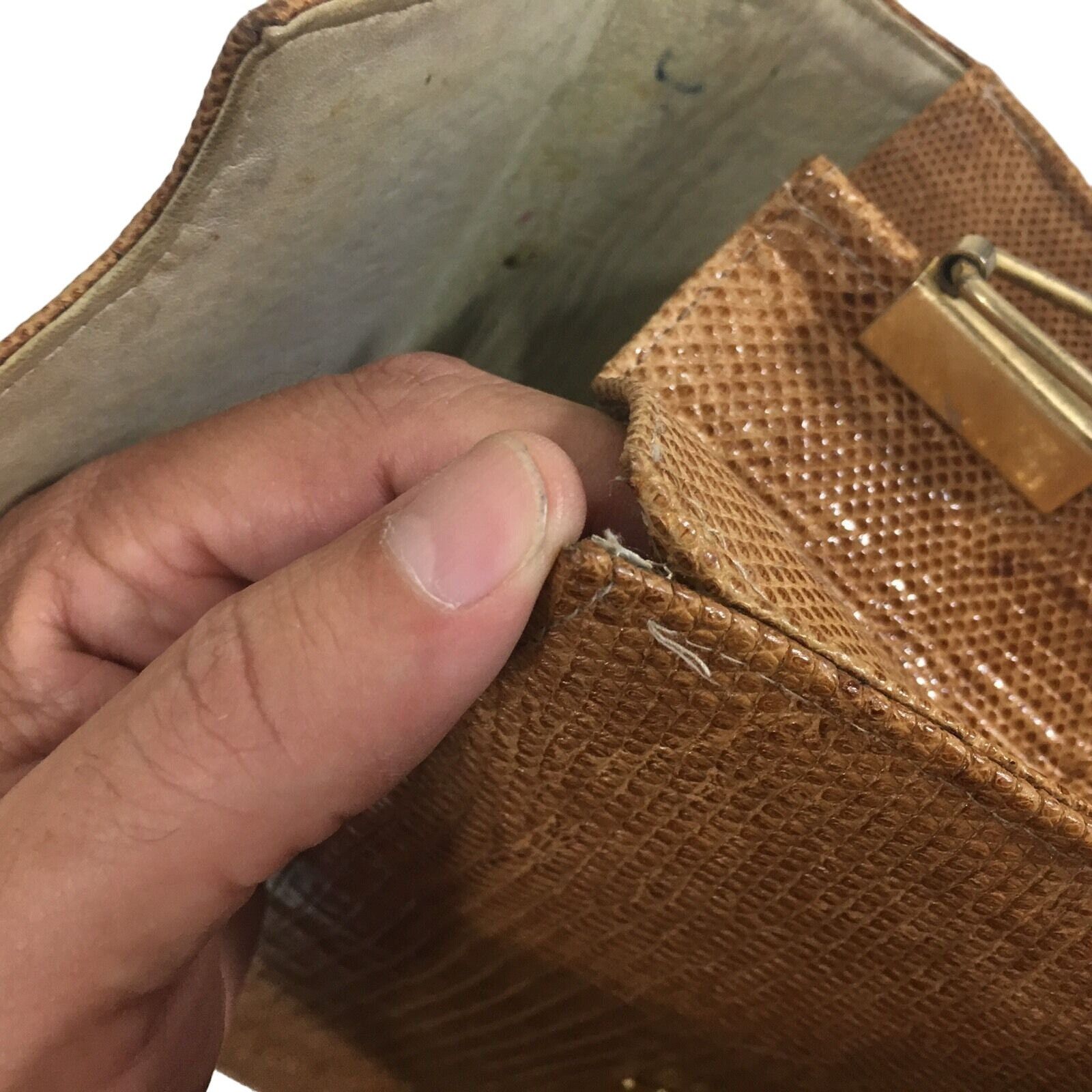 Other Vtg Small Brown Genuine LIZARD Iguana SKIN Clutch Purse Size ONE SIZE - 8 Thumbnail
