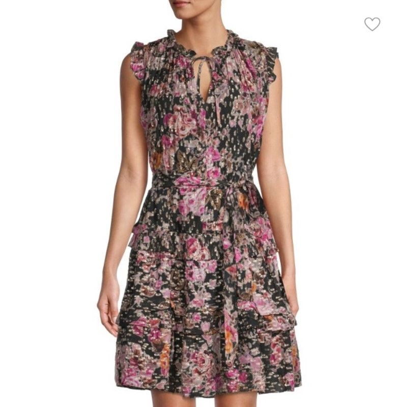KOBI HALPERIN Kobi Halperin $648 Brook Black Gold Floral Mini Dress SZ XL Size XL / US 12-14 / IT 48-50 - 1 Thumbnail