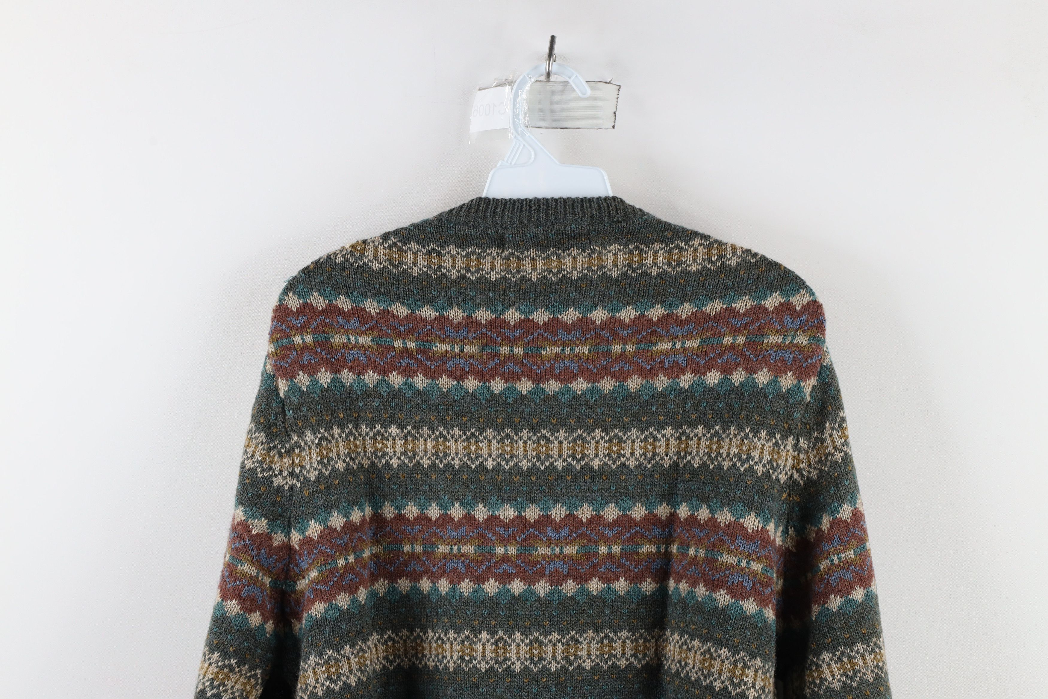 Vintage Vintage 90s Streetwear Blend Knit Rainbow Fair Isle Sweater Size US L / EU 52-54 / 3 - 6 Thumbnail