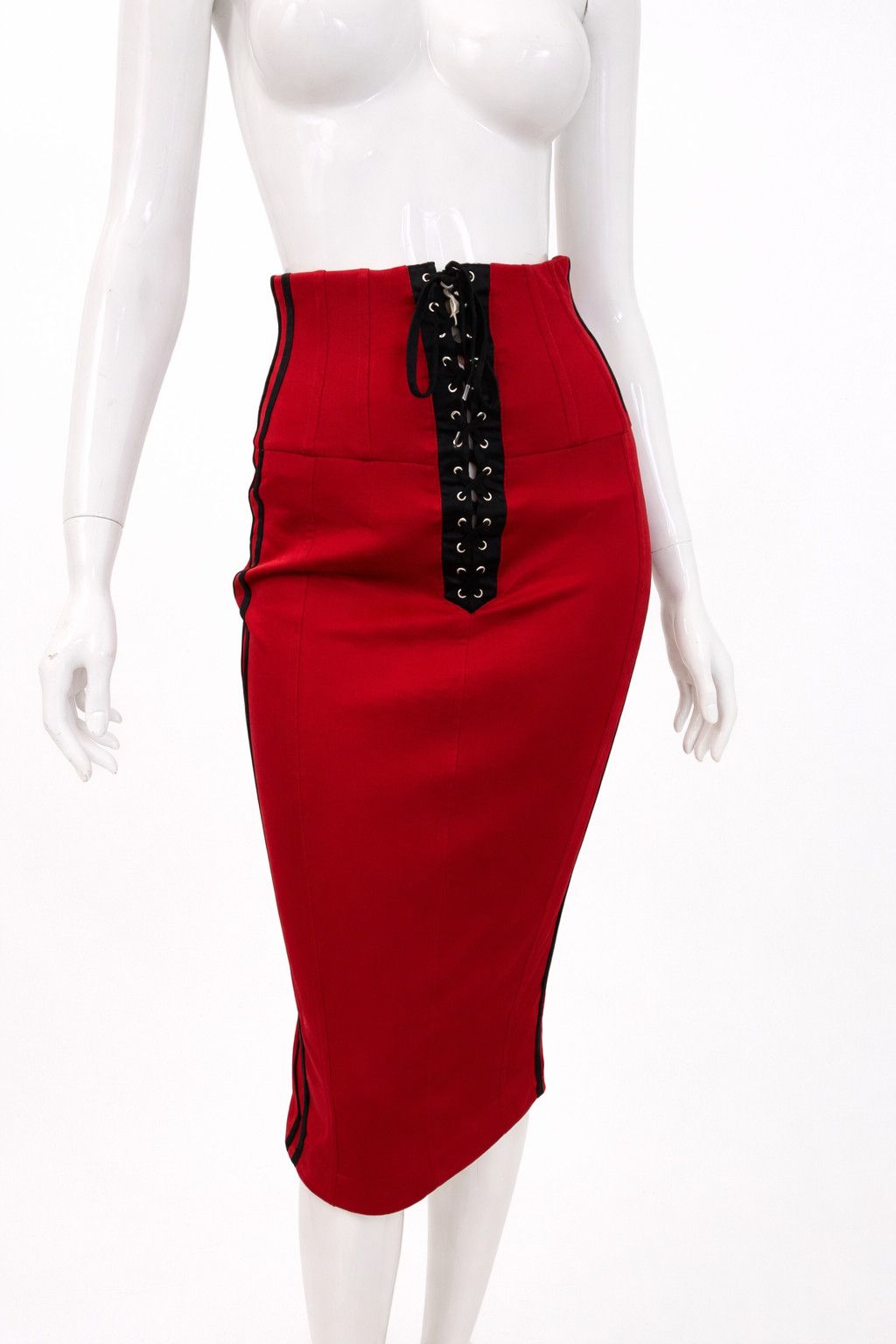 Dolce & Gabbana Dolce & Gabbana Lace Up Corset Y2K D&G Radio Logo Midi Skirt Size 25" / US 0 / IT 36 - 3 Thumbnail
