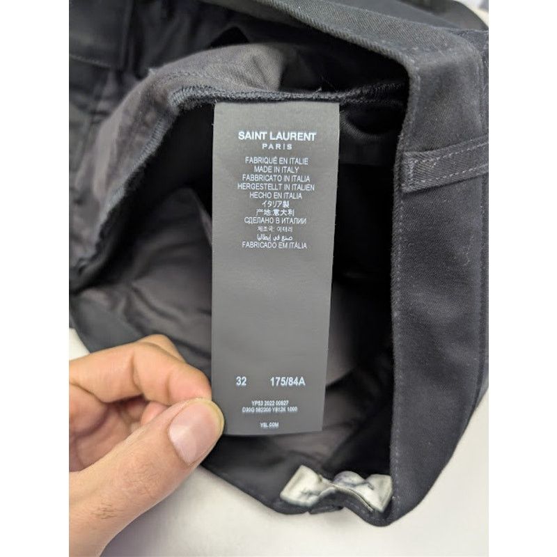 Saint Laurent Paris o1rshd1 Slim Fit Cotton Chino Pants in Black Size US 32 / EU 48 - 19 Thumbnail