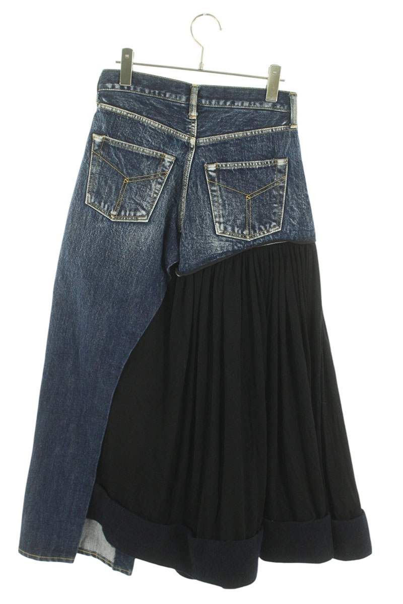 Yohji Yamamoto Yohji Yamamoto Asymmetric Docking Denim Skirt Size US 26 / EU 42 - 2 Thumbnail