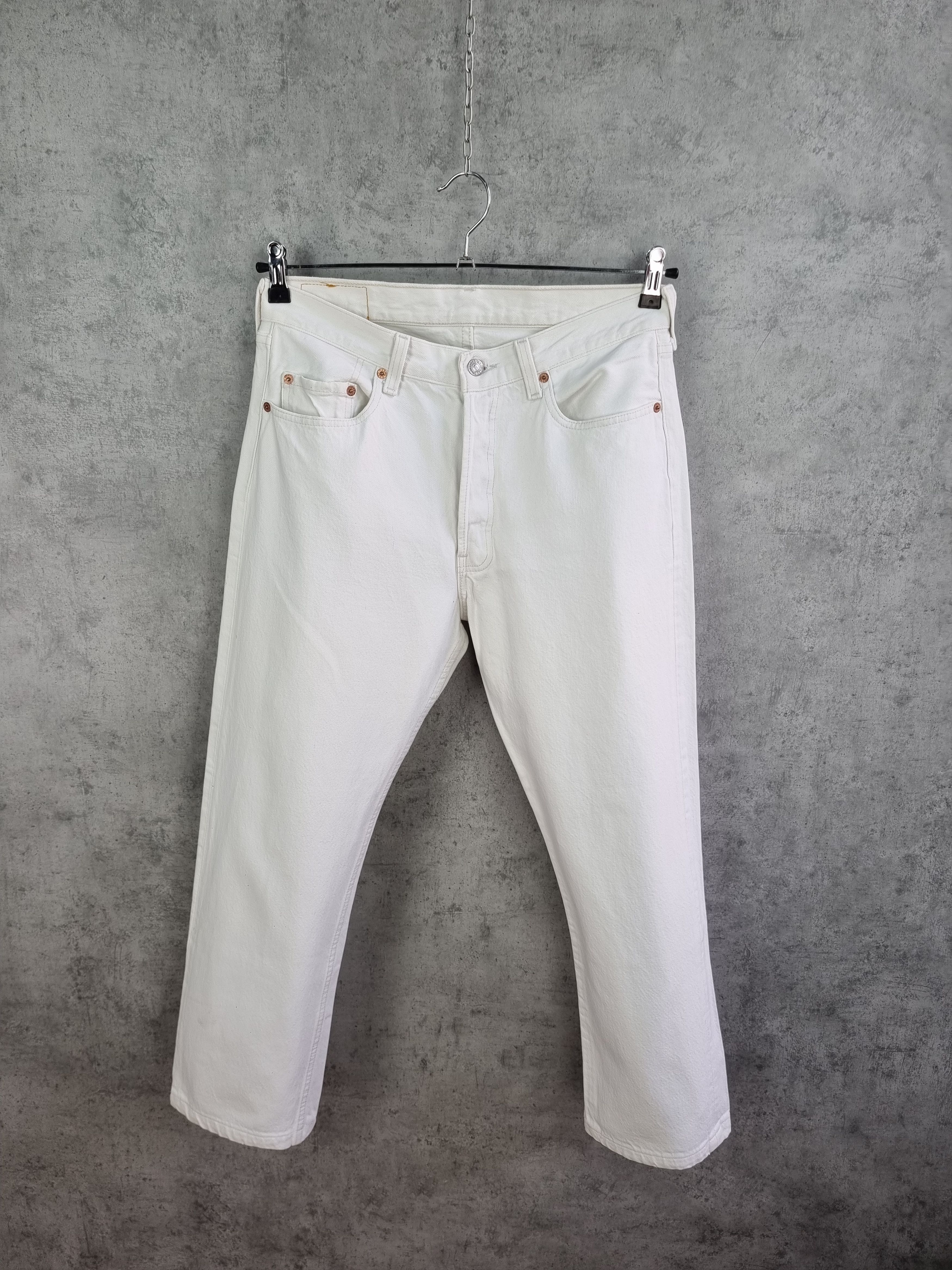Levi's × Levi's Vintage Clothing 95s Levi's 501 White Denim Jeans Made in USA Size US 33 - 2 Thumbnail