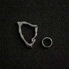 Jewelry Silver Geometric Hoop Earrings, Modern Minimalist Jewelry Size ONE SIZE - 5 Thumbnail