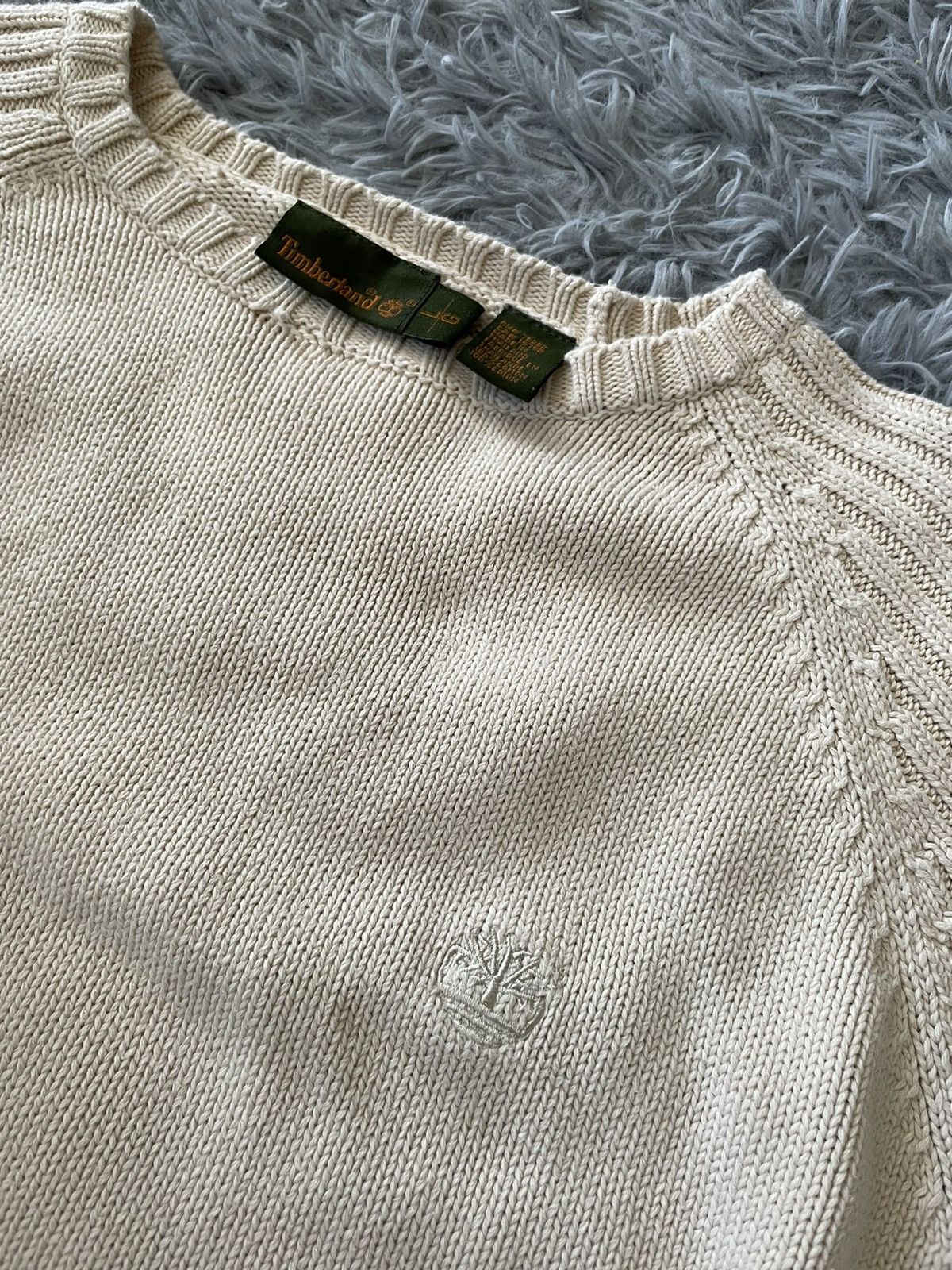 Designer × Timberland Timberland Knit Logo Sweater Cream/Beige Size US L / EU 52-54 / 3 - 2 Thumbnail