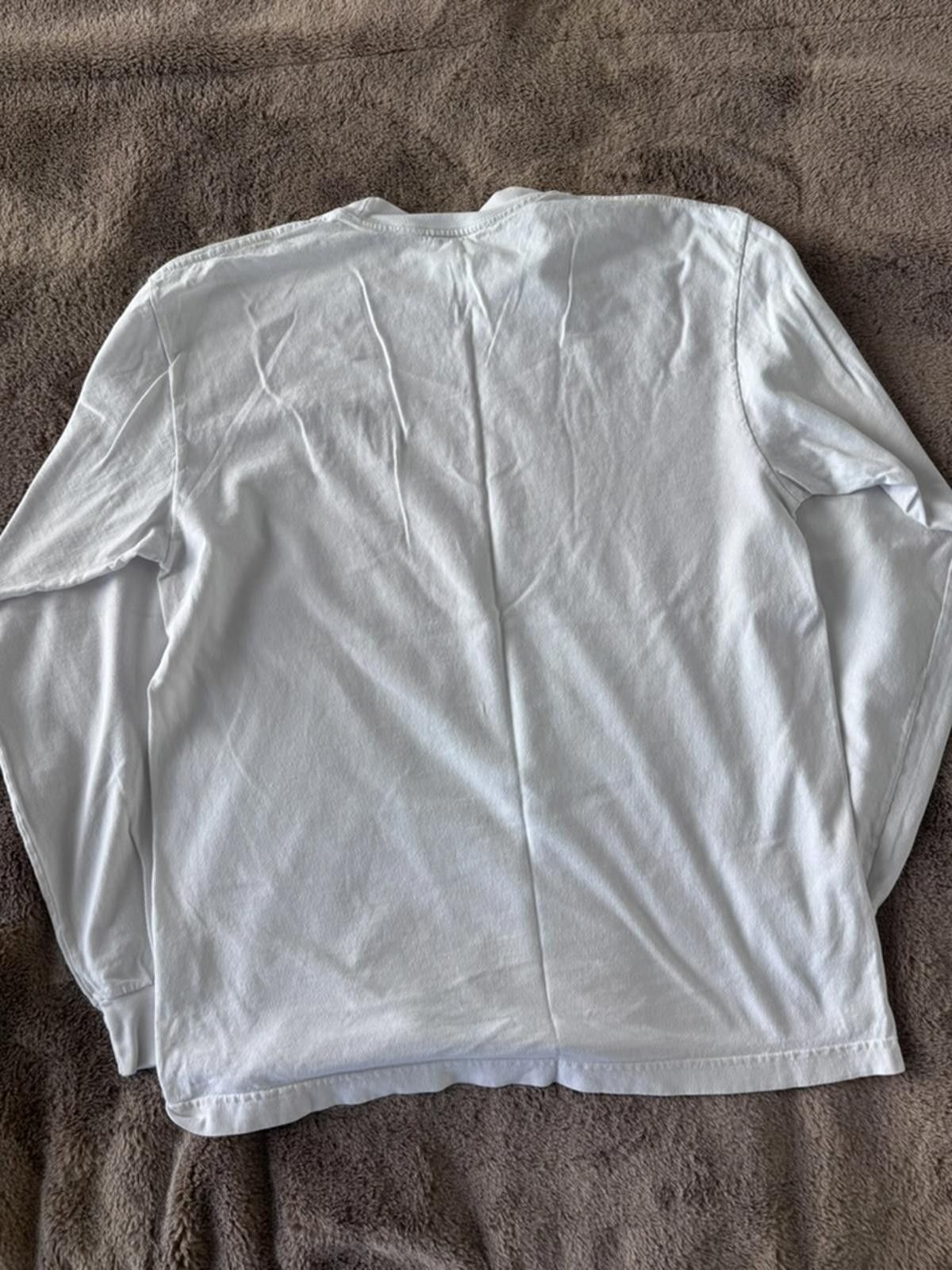 Revenge Revenge White Long Sleeve Shirt with Black Logo Embroidery Size US M / EU 48-50 / 2 - 5 Thumbnail