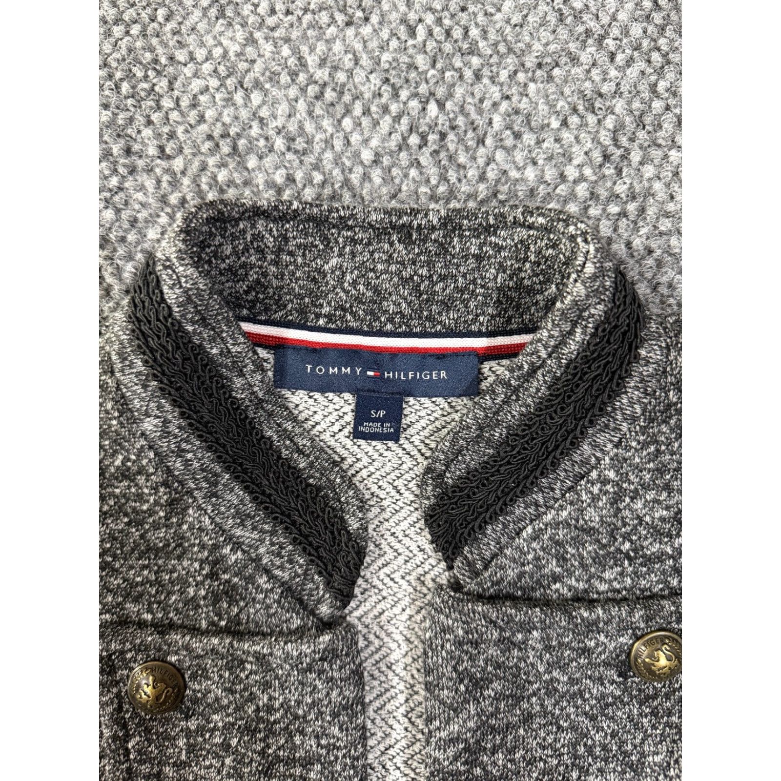 Tommy Hilfiger Tommy Hilfiger Jacket Womens Small Gray Button Front Knit Military Style Casual Size S / US 4 / IT 40 - 3 Thumbnail