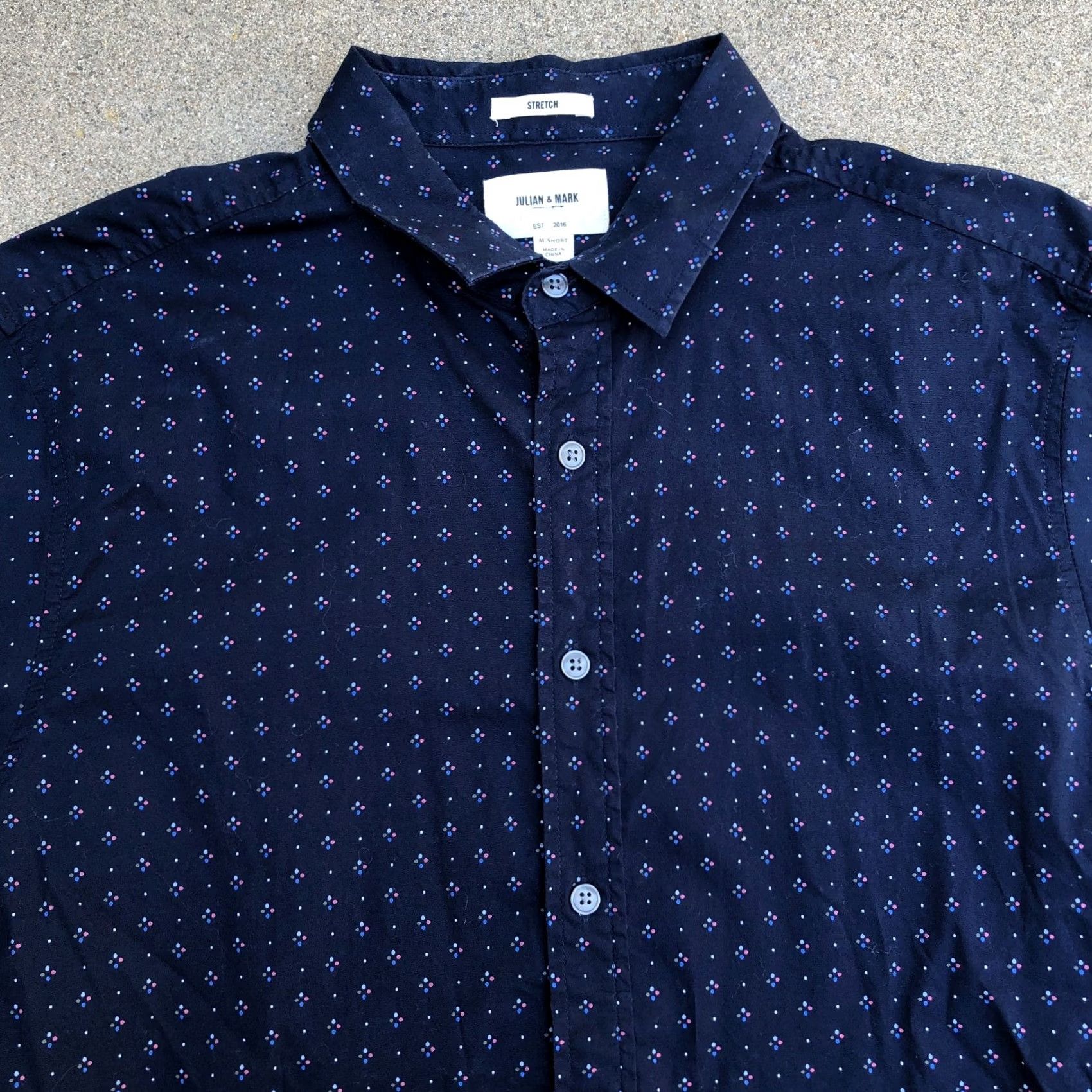 Vintage Julian & Mark Button Down Shirt Men's M Short Blue Long Sleeve Stretch Shirt Mens Blue Short Size US M / EU 48-50 / 2 - 2 Thumbnail