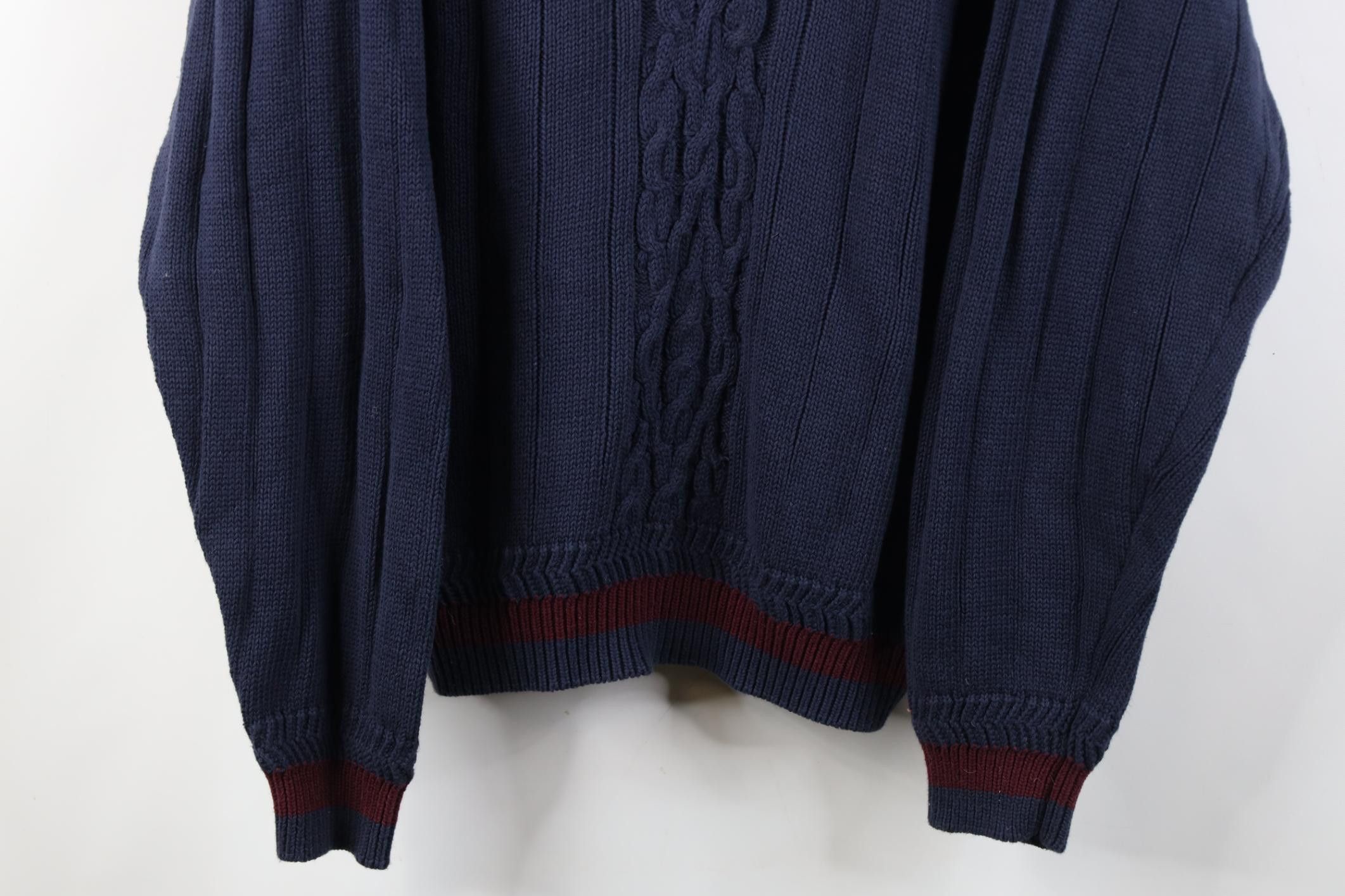 Vintage Vintage 90s Dapper Framed Cotton Ribbed Knit V-Neck Sweater Size US L / EU 52-54 / 3 - 3 Thumbnail