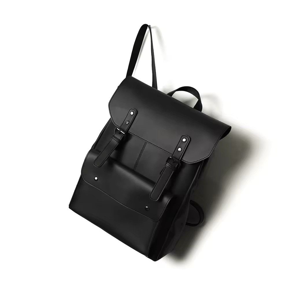 Leather Vintage Retro Capacity School Backpack PU Leather Size ONE SIZE - 2 Thumbnail