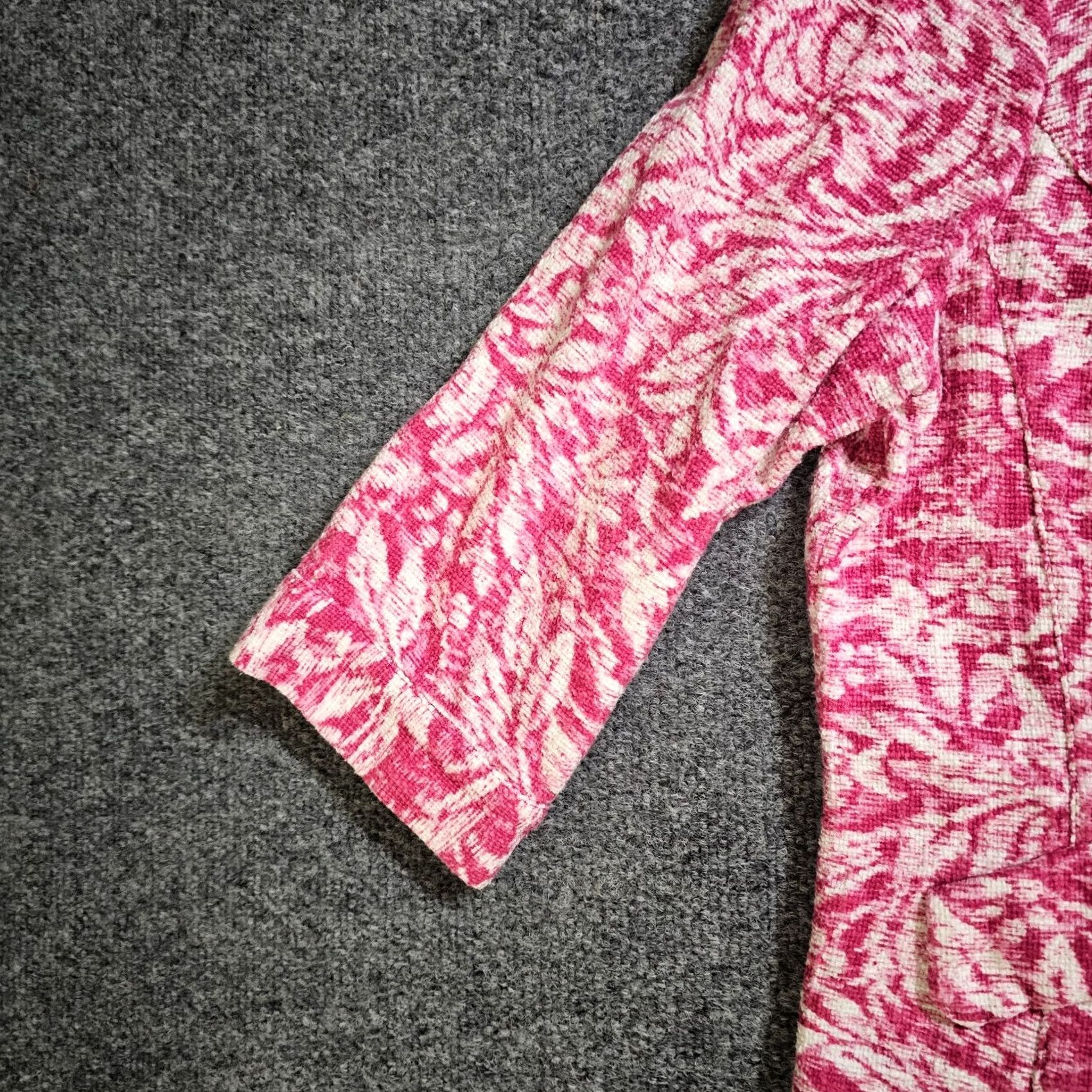 Coldwater Creek Coldwater Creek Blazer Women L Pink White Floral 3/4 Sleeve Tweed Jacket Career Size L / US 10 / IT 46 - 4 Thumbnail