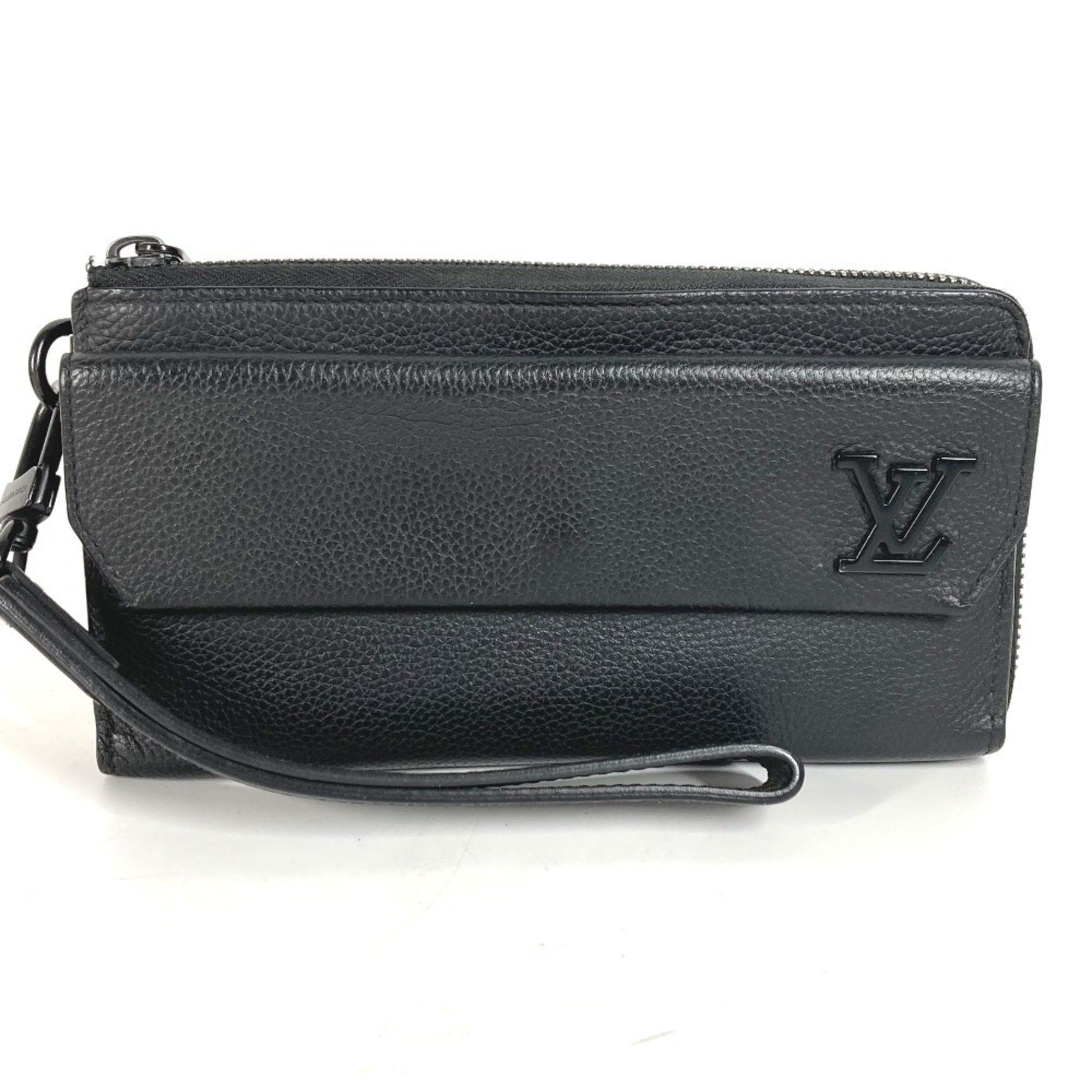 Louis Vuitton LOUIS VUITTON M69831 Aerogram Zippy Wallet, Round Zipper, Grained Leather, Men's, Noir Black Size ONE SIZE - 1 Thumbnail