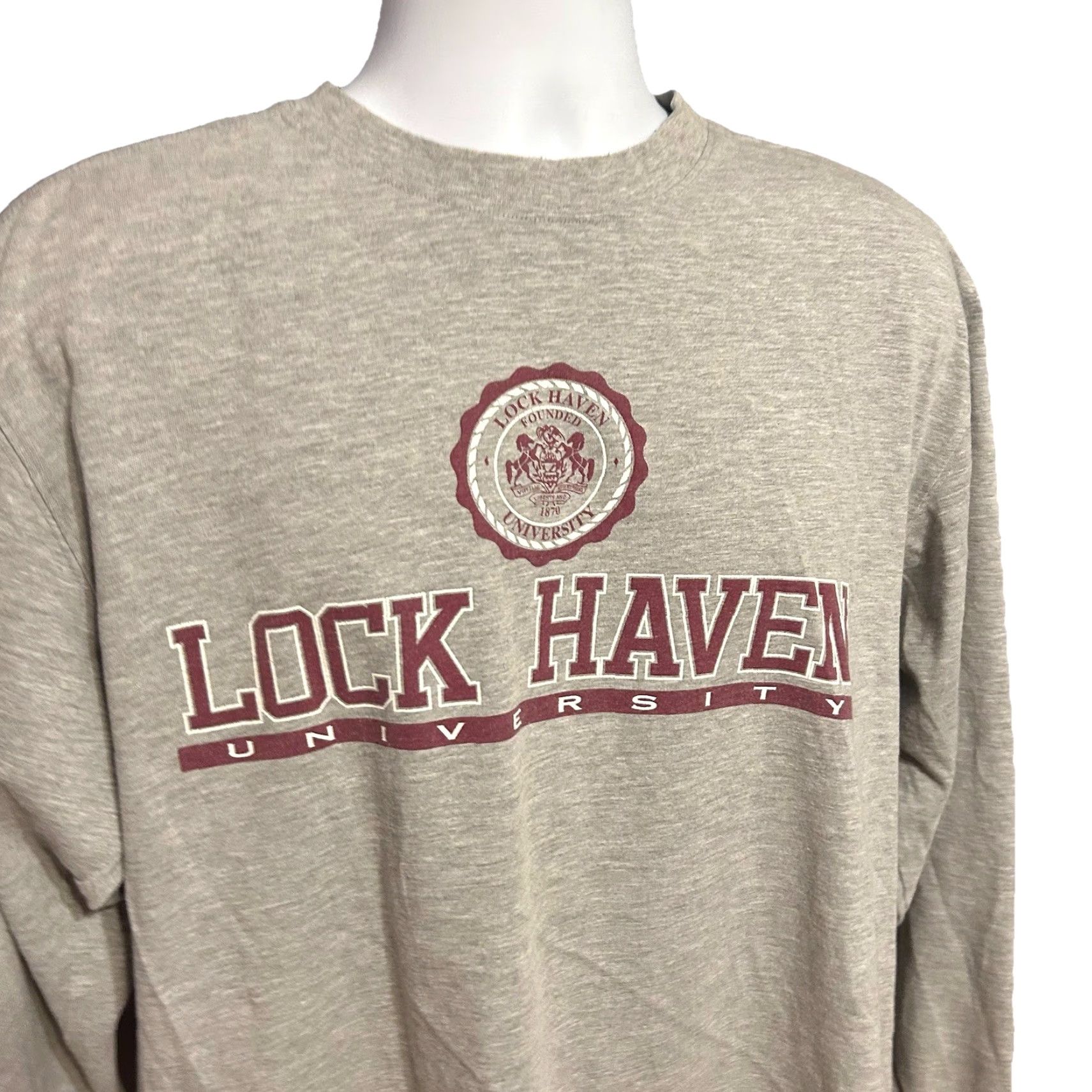 Jansport VINTAGE Jansport Long Sleeve Shirt Mens M Gray Lock Haven 52722 College Outdoor Activewear Front Graphic Size US M / EU 48-50 / 2 - 6 Thumbnail