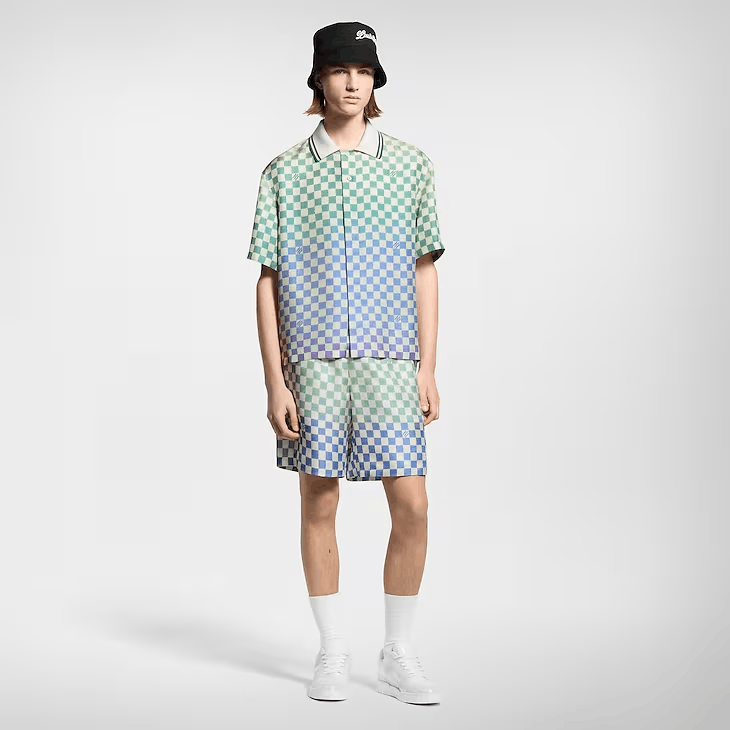 Louis Vuitton Damier Gradient Printed Silk Shorts Size US 36 / EU 52 - 5 Thumbnail