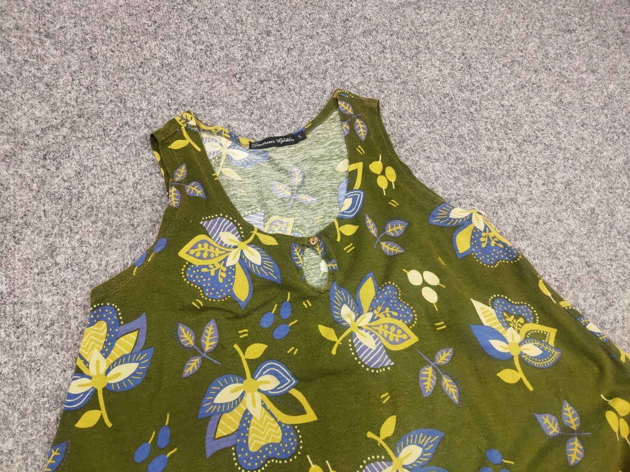 Gudrun Sjoden Gudrun Sjödén Design cotton Green Flower Pattern Tank dress Size S / US 4 / IT 40 - 8 Thumbnail