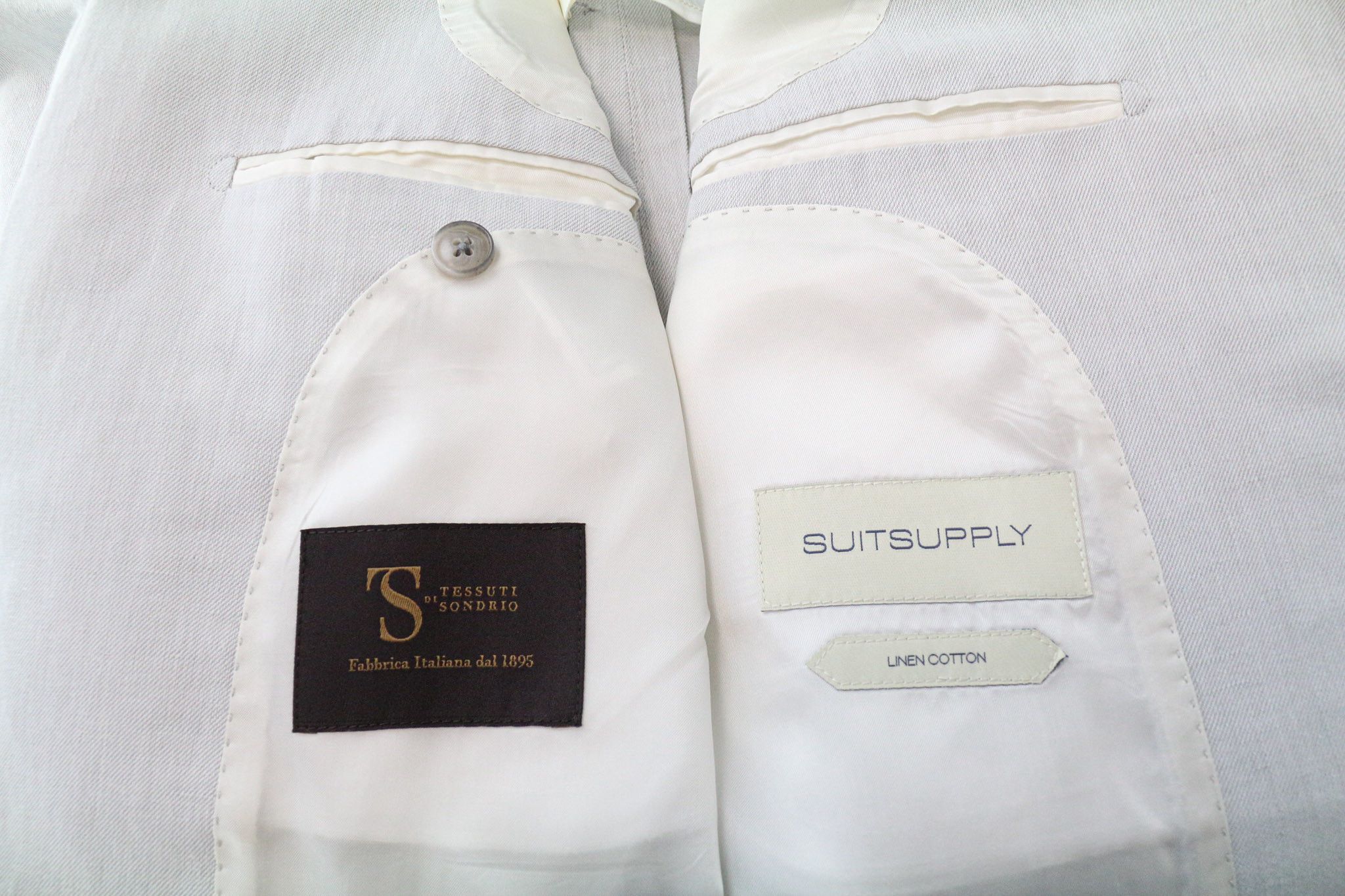 Suitsupply HAVANA PATCH UK38R Grey Linen Cotton Suit 75298 Size 38R - 7 Thumbnail
