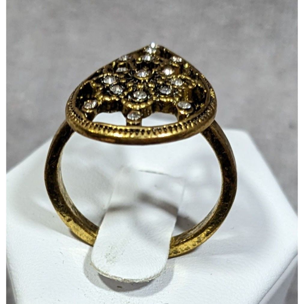 Other Bohemian Glam Teardrop Rhinestone Gold Tone Ring Size 8 Size ONE SIZE - 7 Thumbnail