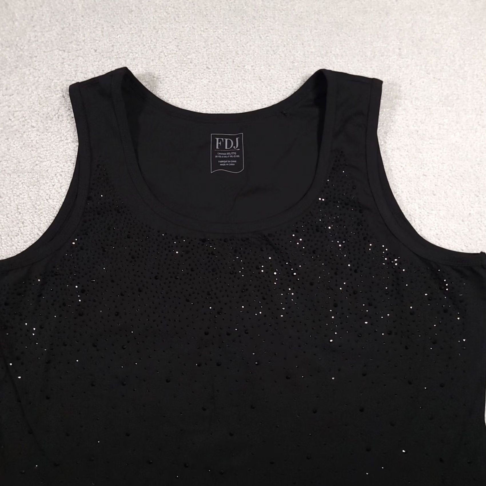 Vintage FDJ French Dressing Tank Women’s XXL Black Studded Sleeveless Scoop Shirt Jeans Shirt Tank Top Casual Party/Cocktail Travel Womens Size S / US 4 / IT 40 - 3 Thumbnail