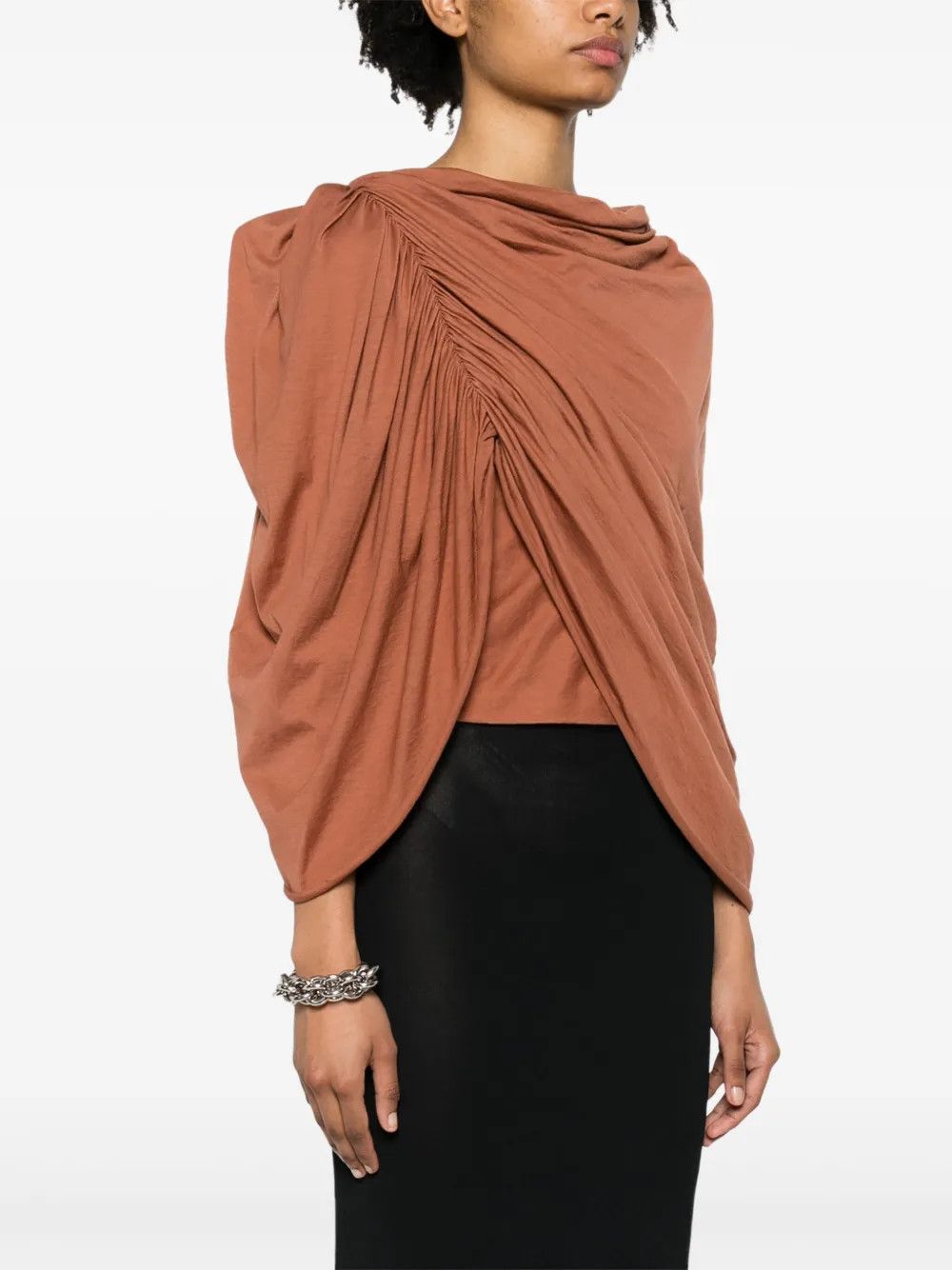 Rick Owens o1y0126 Blouse in Tan Size S / US 4 / IT 40 - 3 Thumbnail