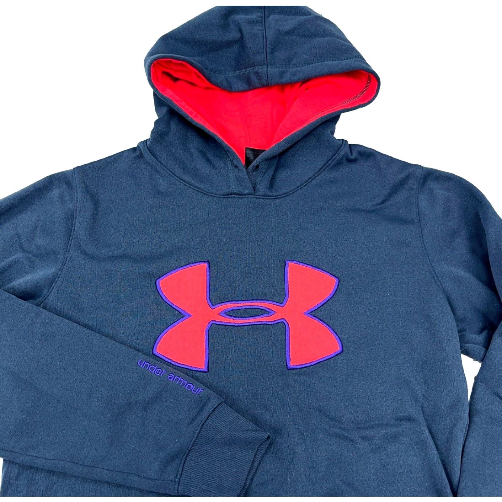 Under Armour Under Armour Hoodie Women Small Gray Logo Sweatshirt Pullover Relaxed Fit Hooded Size S / US 4 / IT 40 - 2 Thumbnail