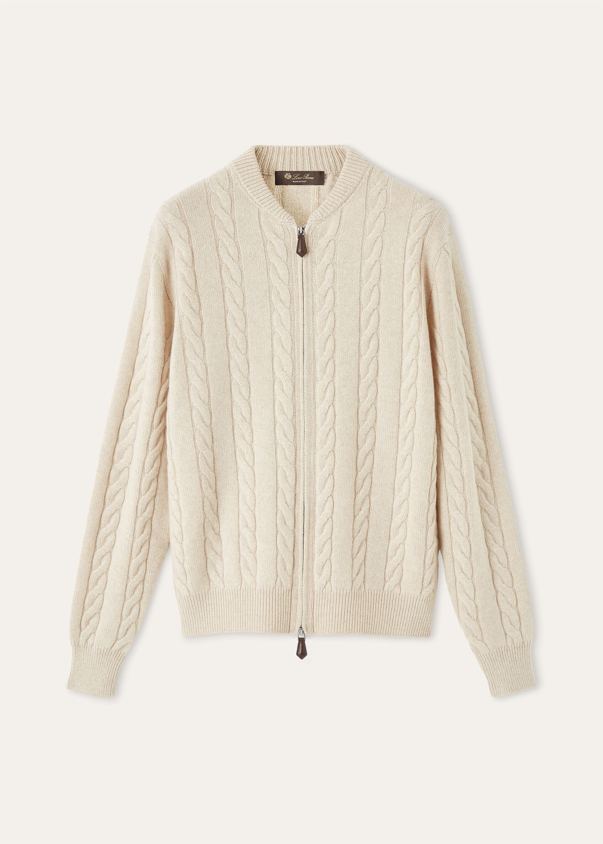 Loro Piana os11x0326 FAQ9055 Cedar Cardigan in Natural Melange Size M / US 6-8 / IT 42-44 - 1 Thumbnail