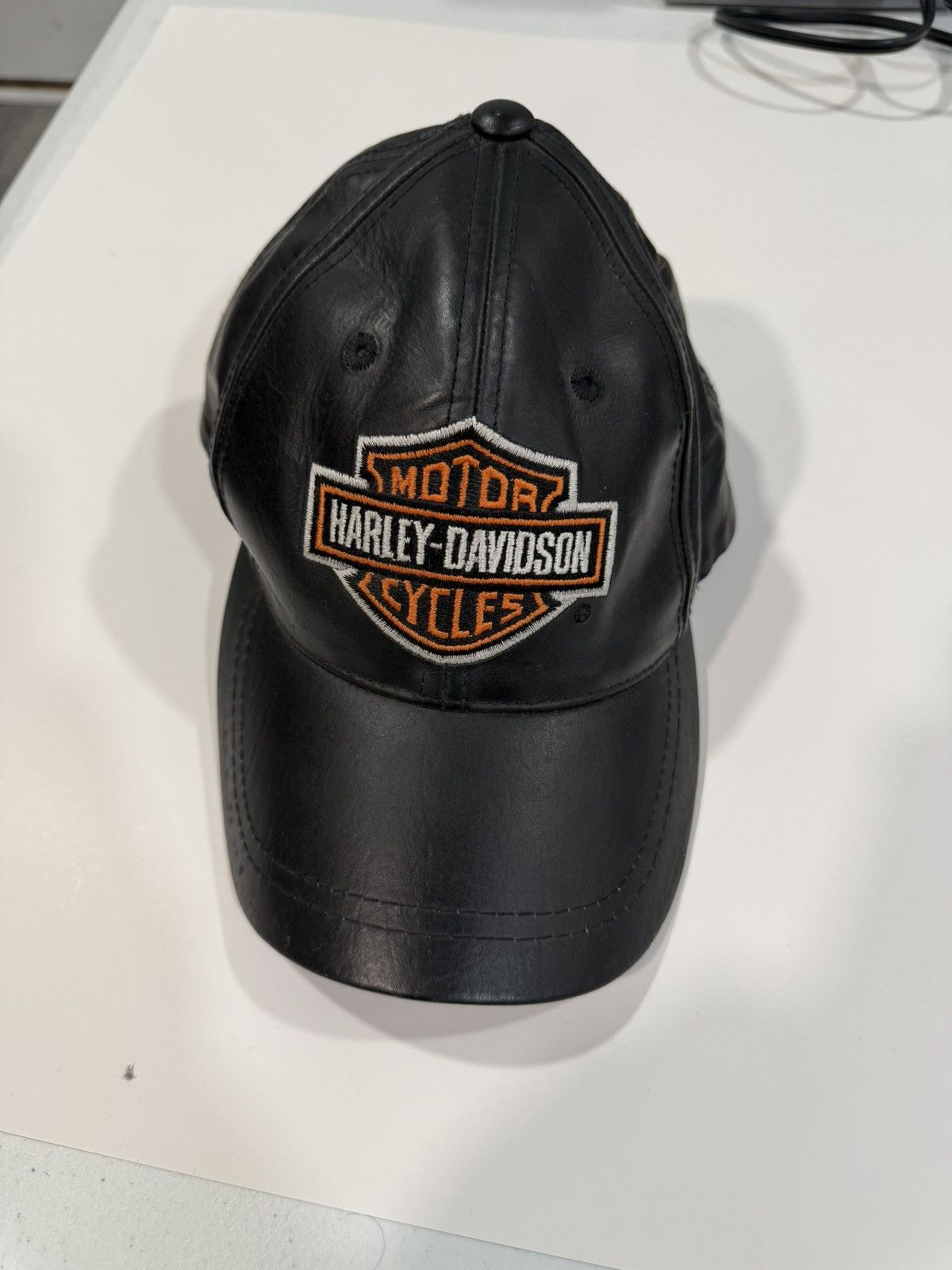 Harley Davidson × Vintage Leather Harley Hat Size ONE SIZE - 1 Thumbnail