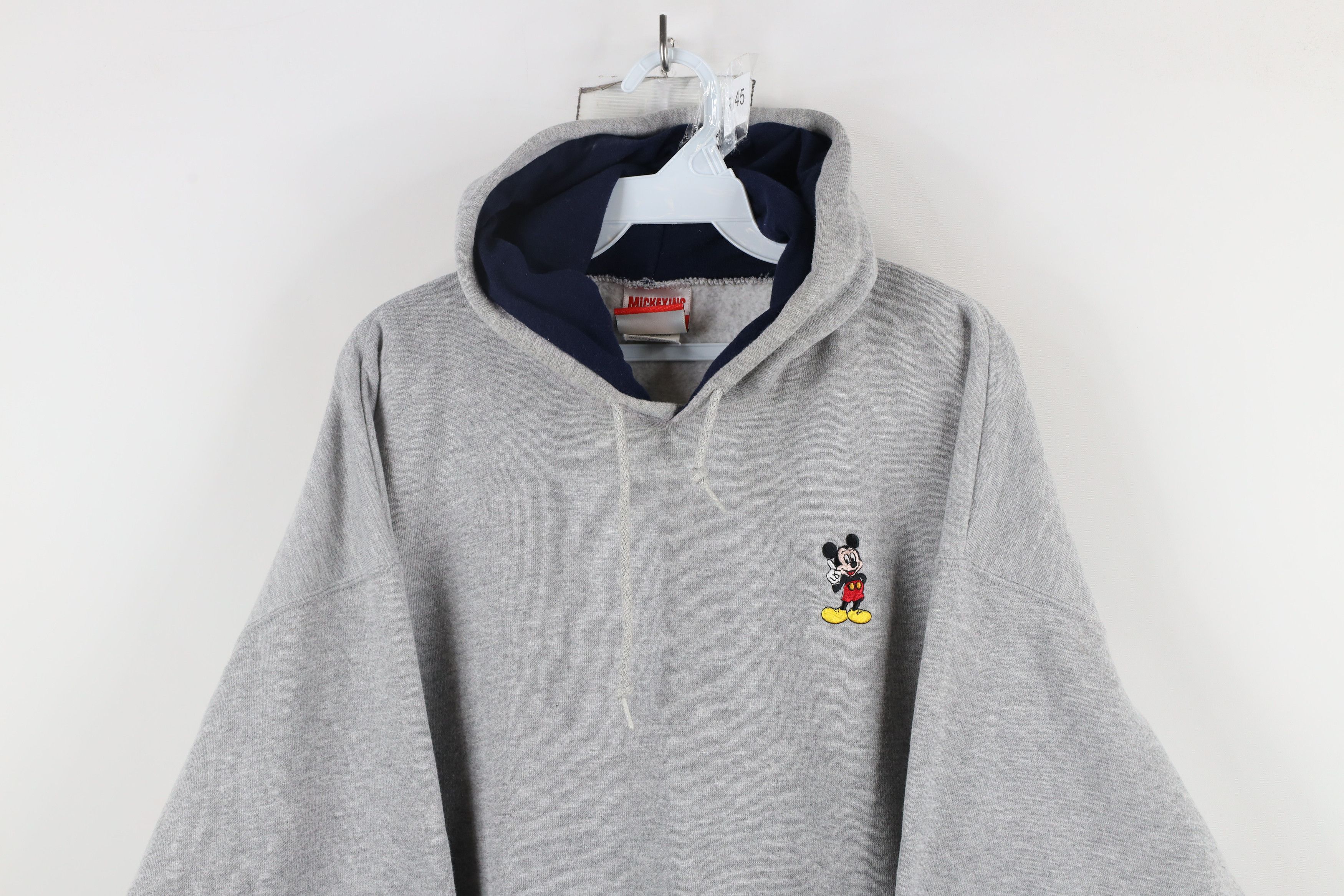 Disney × Vintage Vintage 90s Disney Mickey Mouse Hoodie Sweatshirt Gray USA Size US XL / EU 56 / 4 - 2 Thumbnail