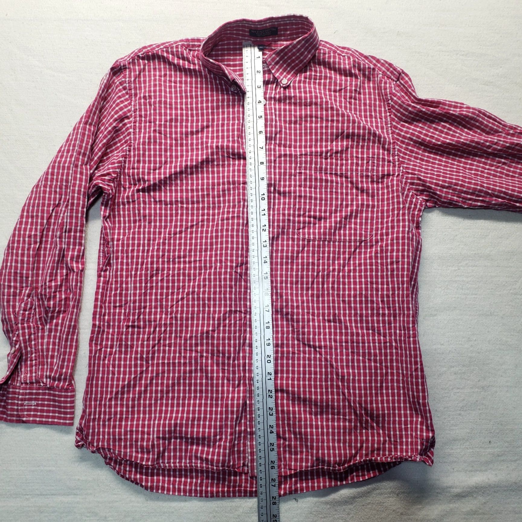 Izod IZOD Shirt Button-Up Long Sleeve Pink Checkered Plaid Adult Men's M Medium Button-Down Collared Classic Fit Size US M / EU 48-50 / 2 - 7 Thumbnail