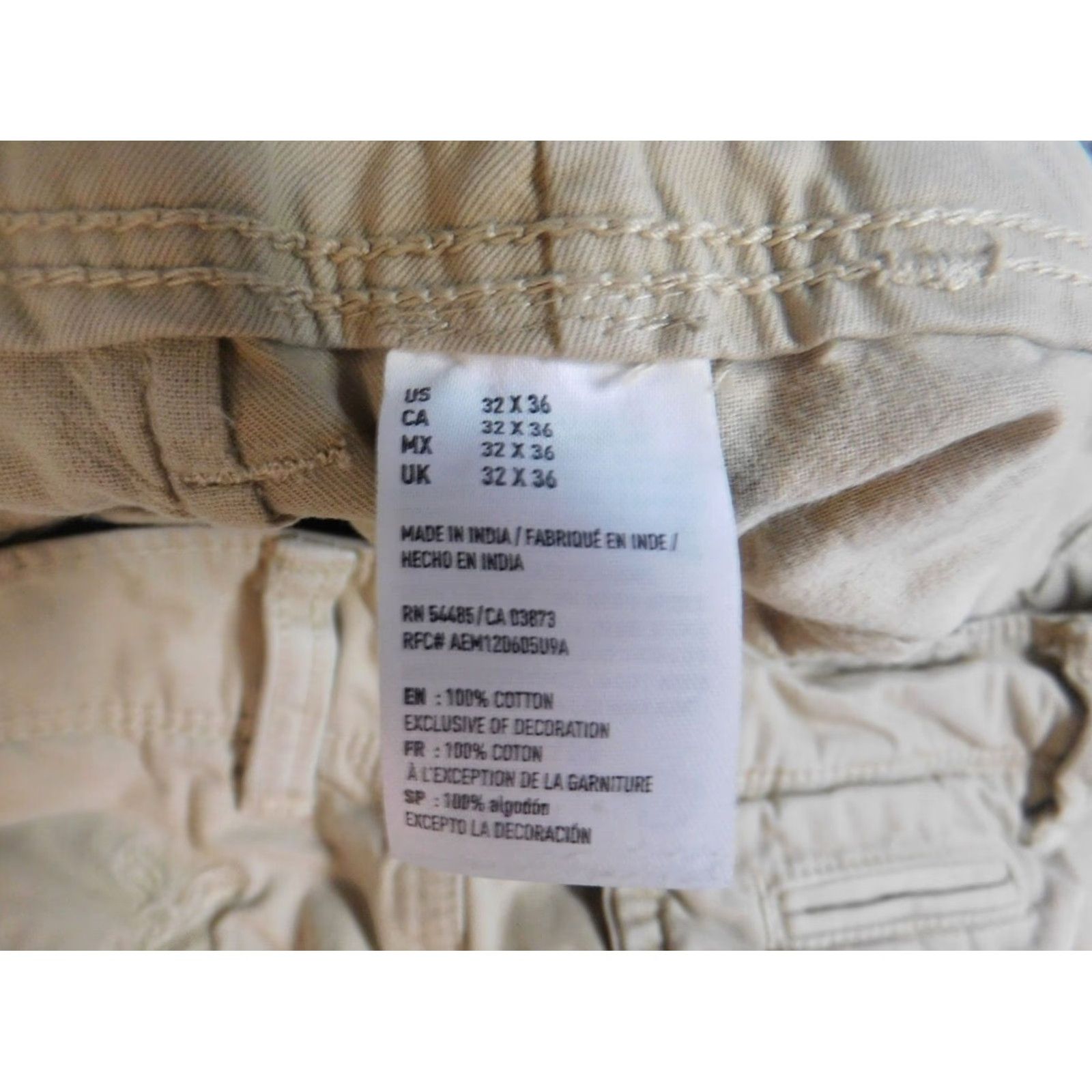 American Eagle Outfitters American Eagle Outfitters Pants 29x33 Beige Relaxed Straight Canvas Chino Men Regular Belt Zipper Front Flat Front Inseam 33 Casual Mens Size US 29 - 7 Thumbnail