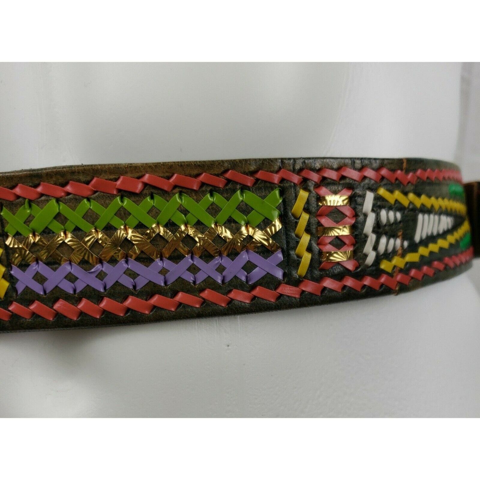 Handmade Western Elk Hide Leather Belt Lot 2 Buckskin Pouch Whip Stit Size ONE SIZE - 9 Thumbnail