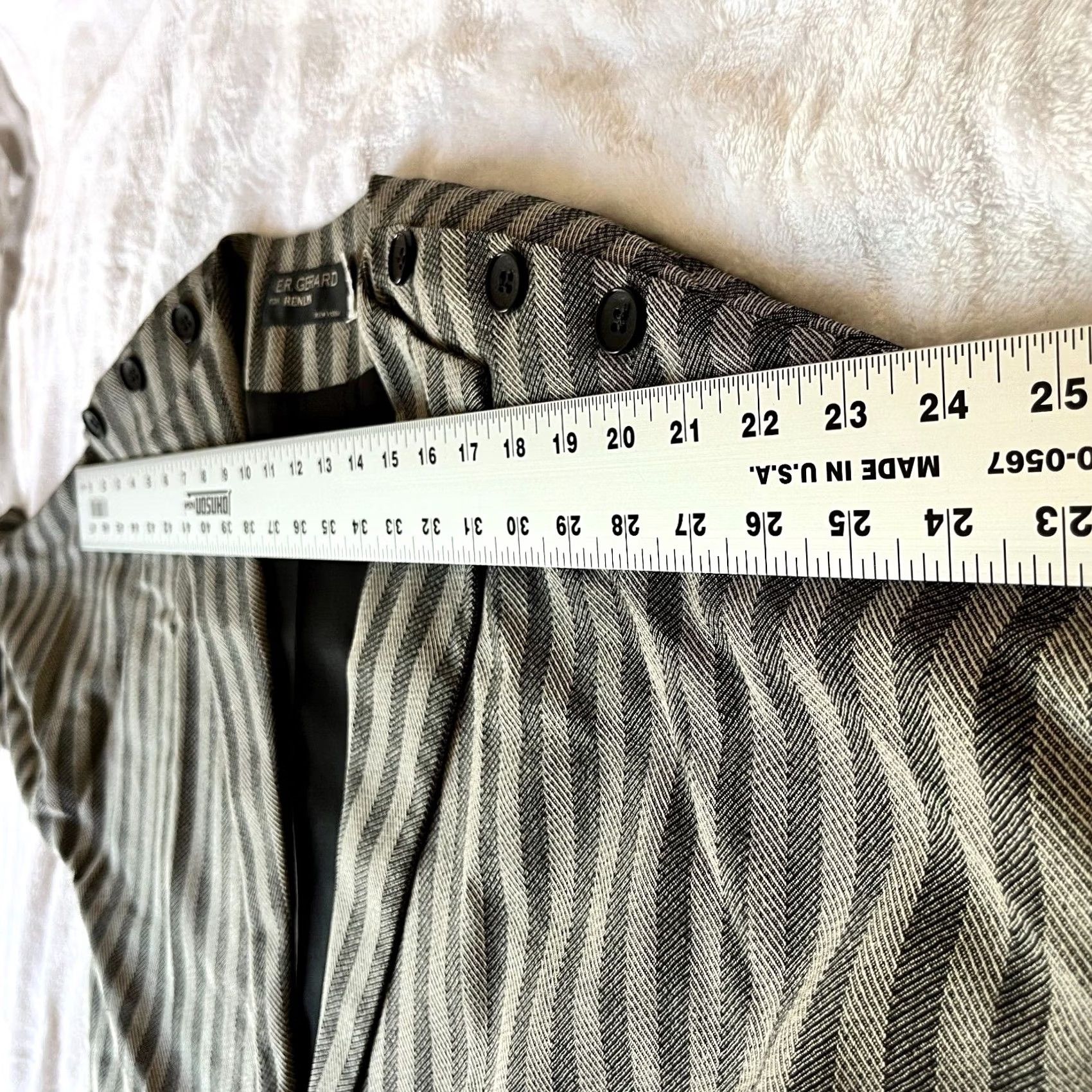 Avenue VINTAGE E.R. Gerard for Renlyn Saks Fifth Avenue Blazer Coat Striped Wool Size 8 Black Size M / US 6-8 / IT 42-44 - 6 Thumbnail