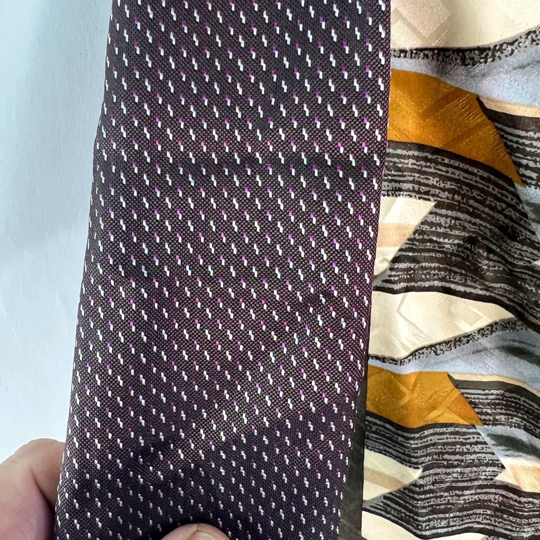 Vintage VINTAGE Silk Pocket Scarf 3 Pack - Women Square Scarves, 10/11/13, Black, Silk, Classic Argyle Pattern, Multi-Size, Womens Size ONE SIZE - 4 Thumbnail