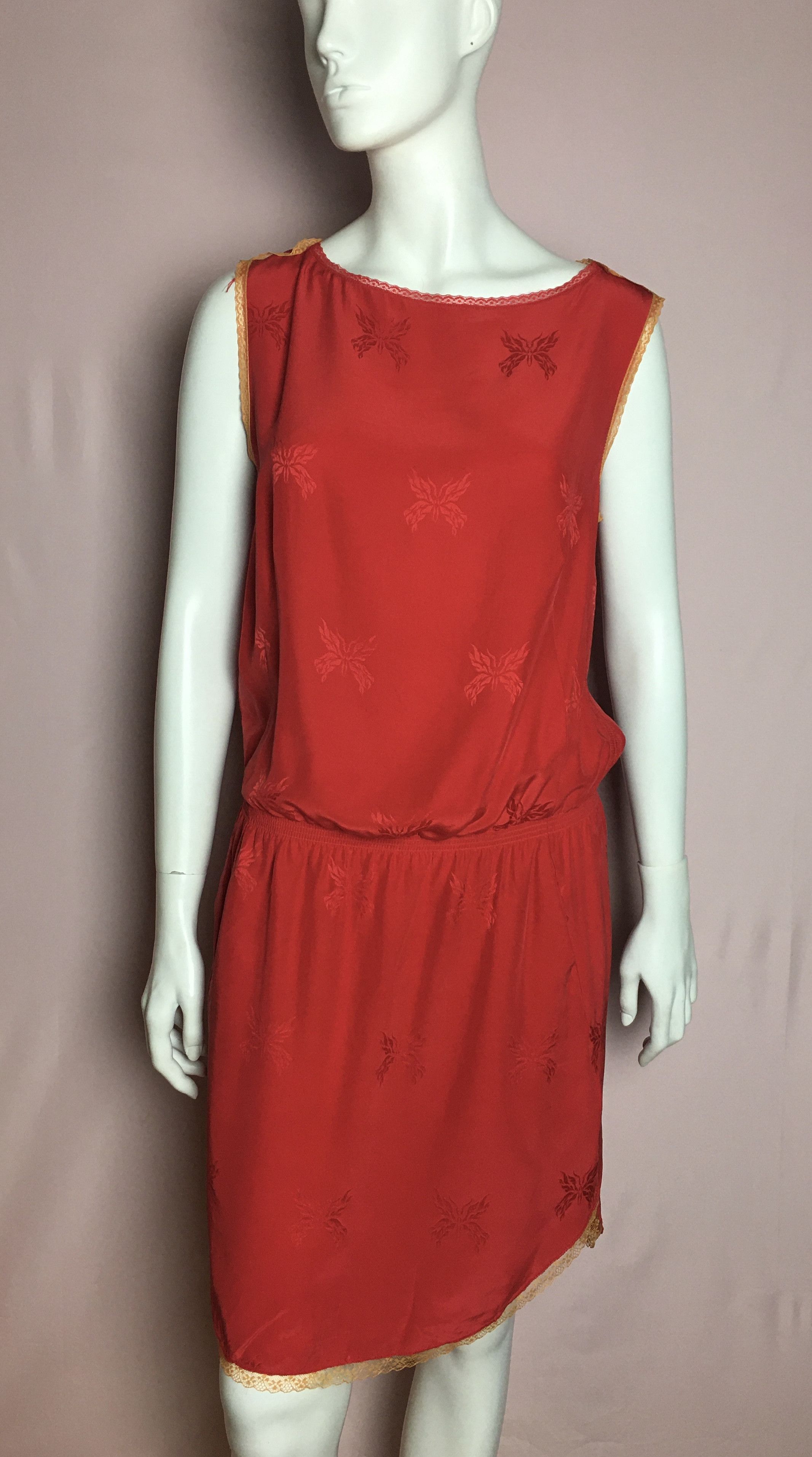 Zadig & Voltaire Silk Jacquard Red Dress Size S