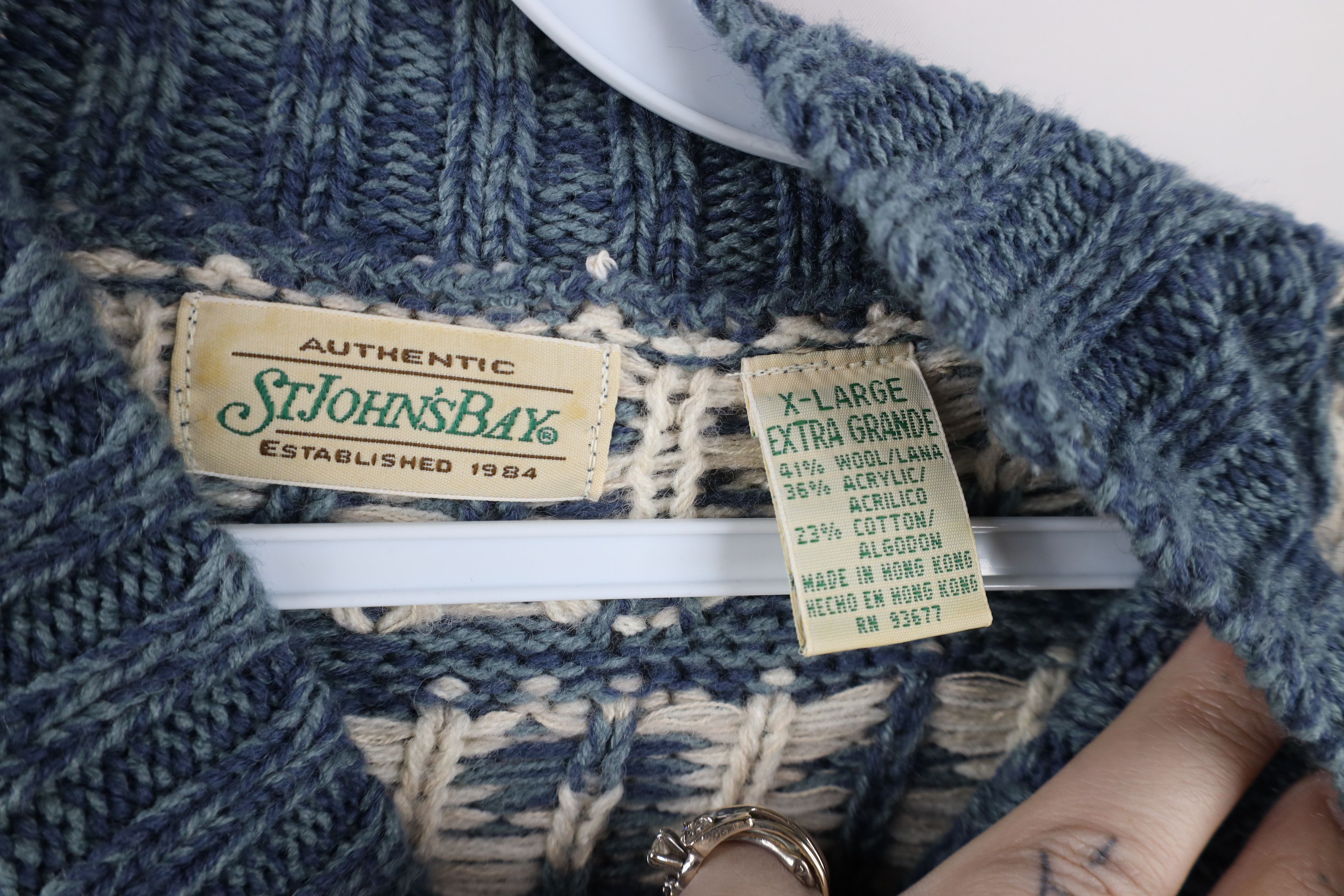 Vintage Vintage 90s Streetwear Knit Fair Isle Mock Neck Sweater Size US XL / EU 56 / 4 - 4 Thumbnail