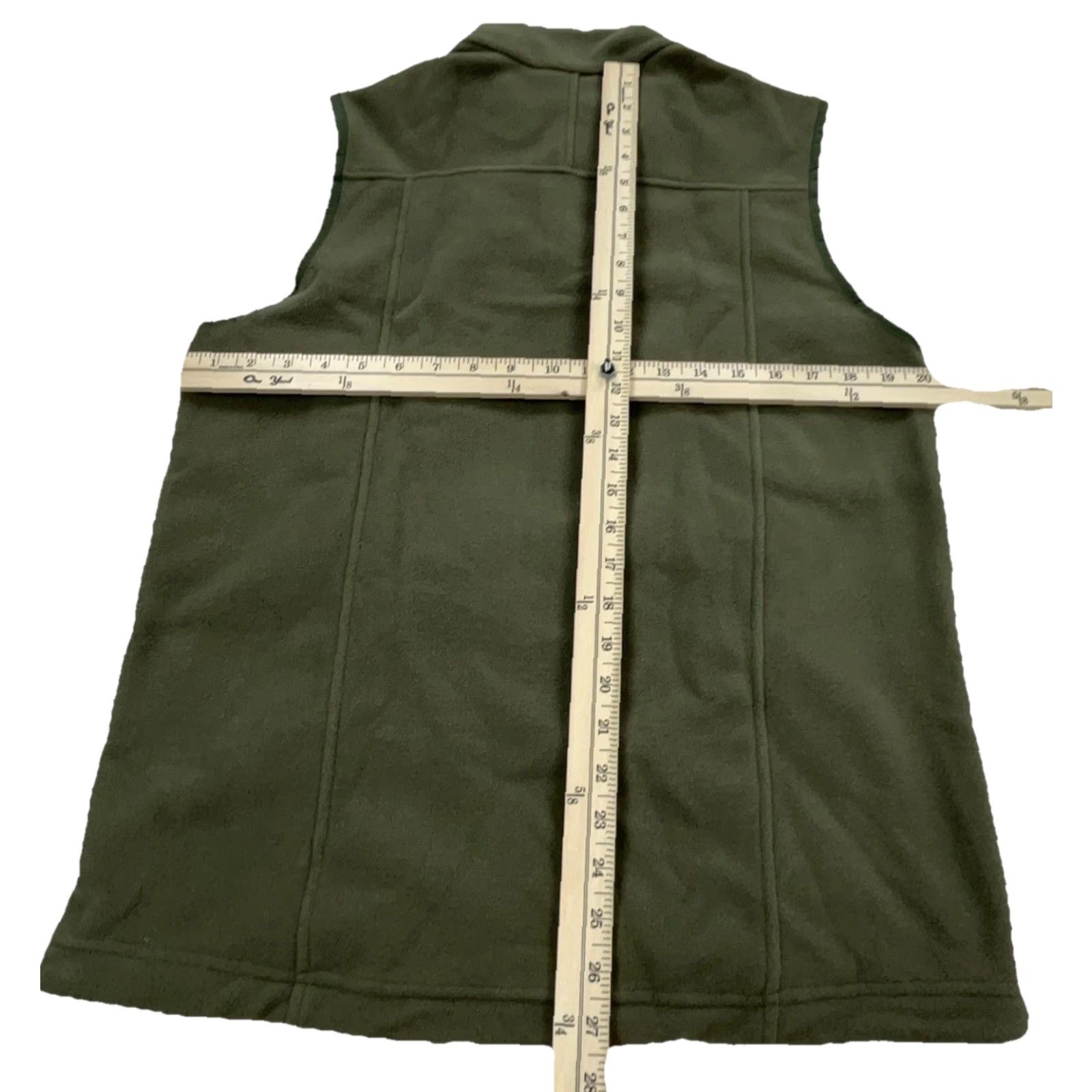 Vintage VEST REI Men M Green Fleece Jacket Layer Outdoors Olive Army Hiking Short Stand-Up Collar Zipper Pockets All Seasons Regular Fit Size US M / EU 48-50 / 2 - 7 Thumbnail